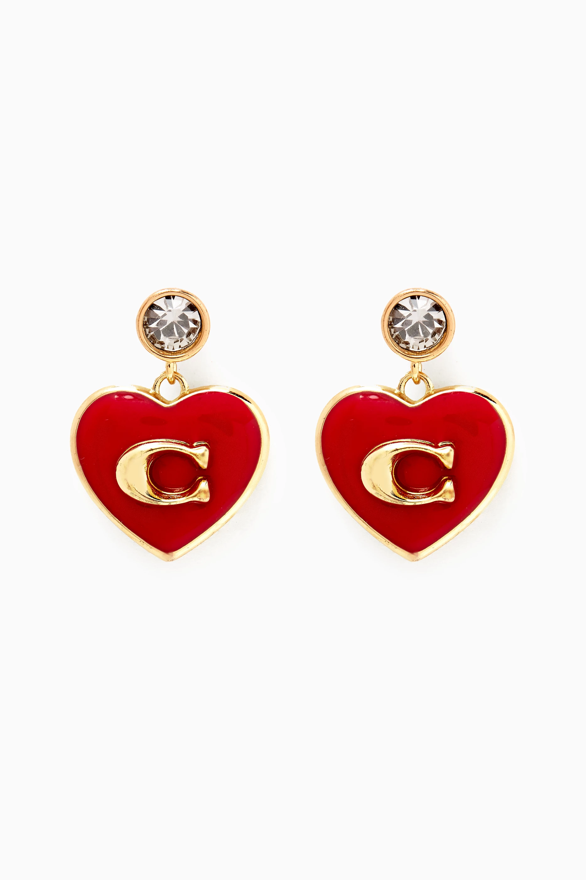 Dior red clearance heart earrings