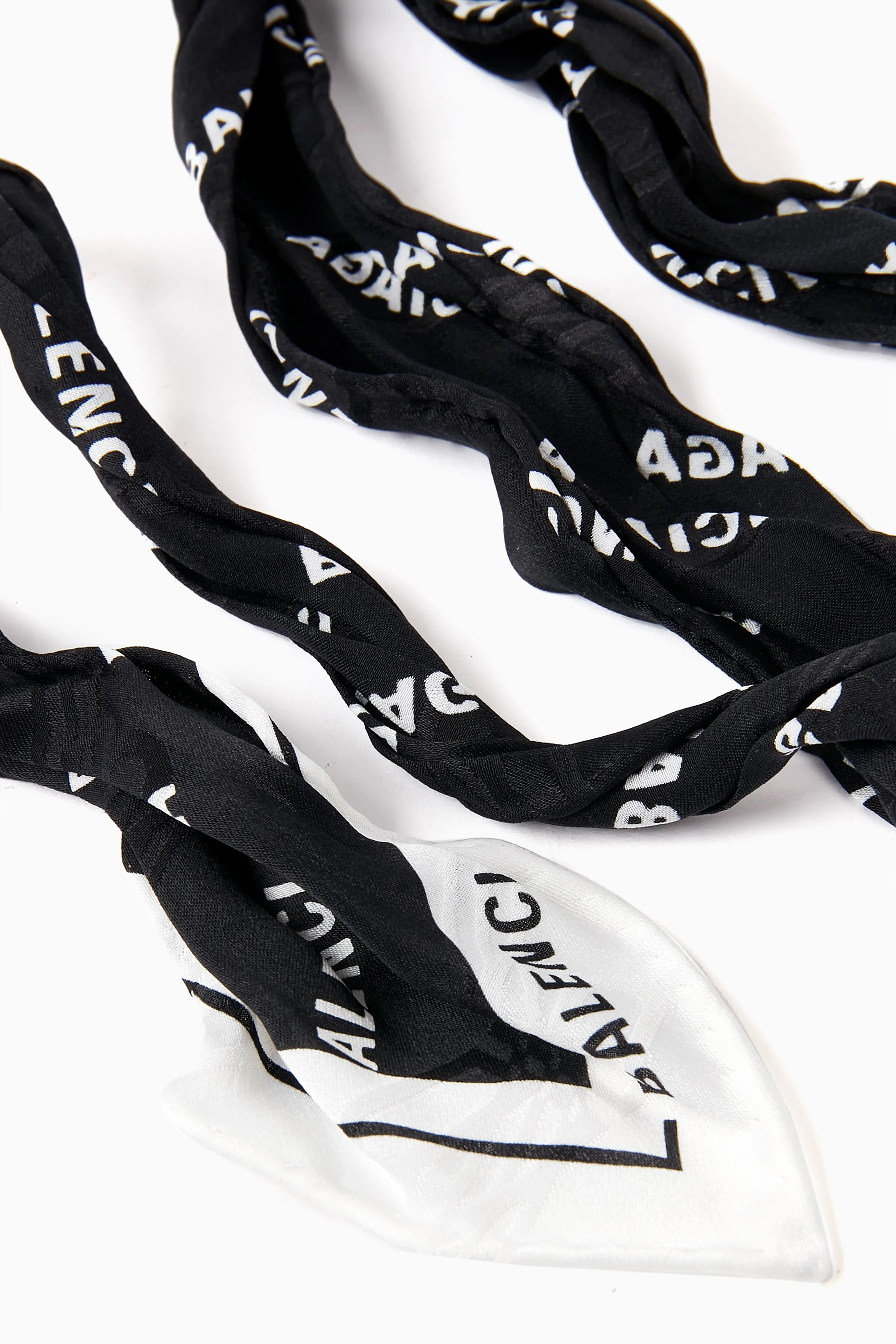 Balenciaga black top and white scarf
