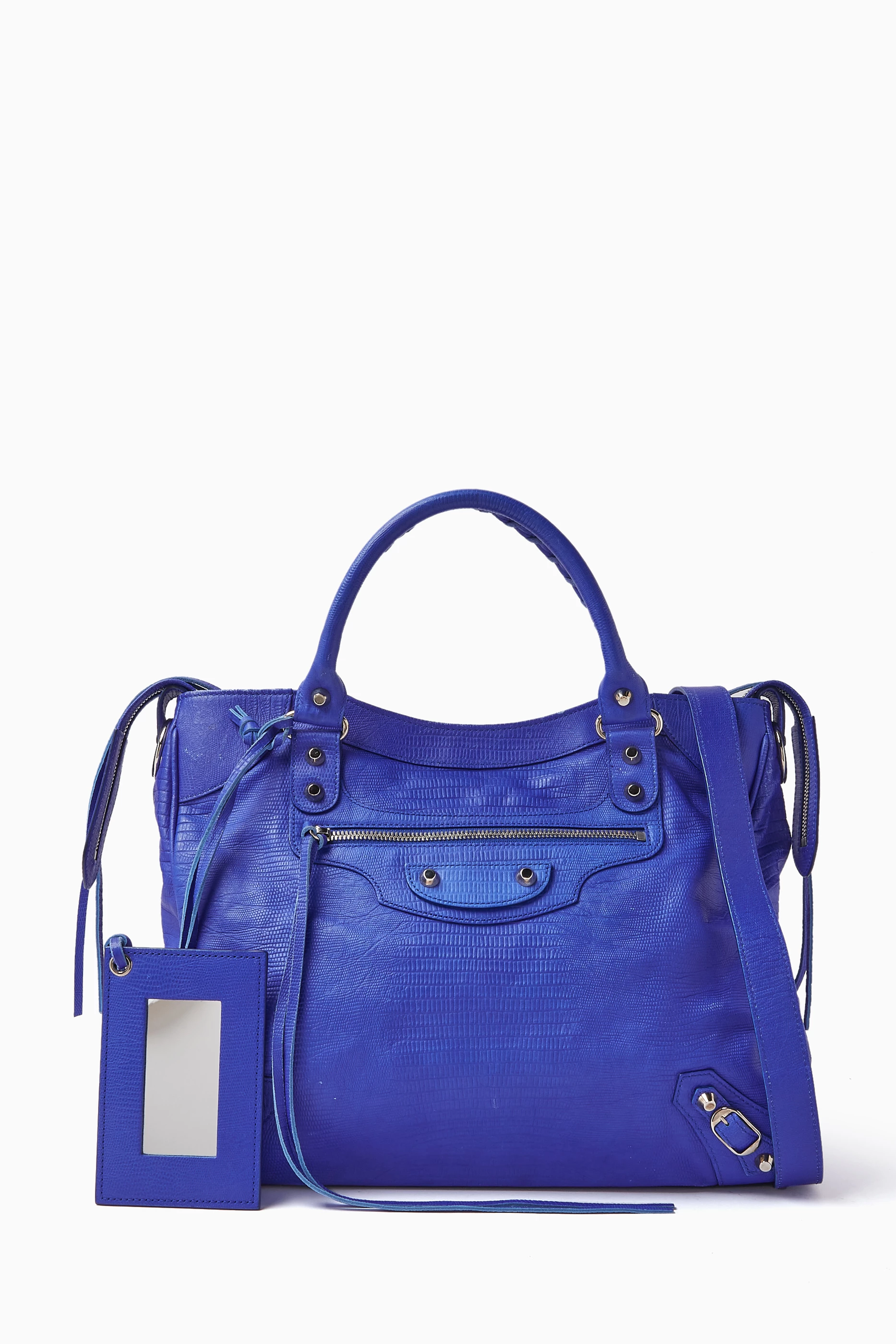 Balenciaga motorcycle bag blue sales