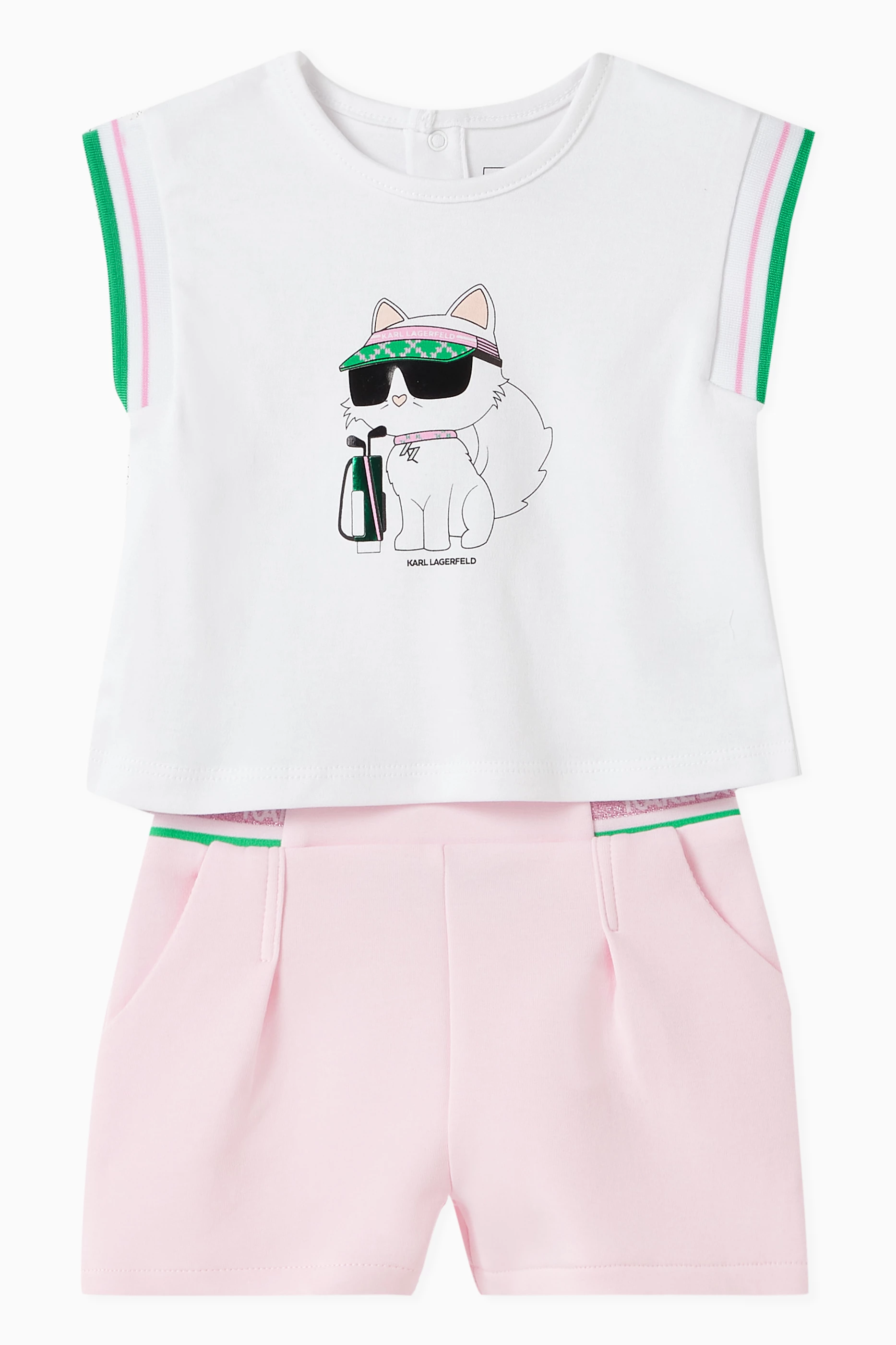 Karl Lagerfeld Kids logo-print shorts set - White
