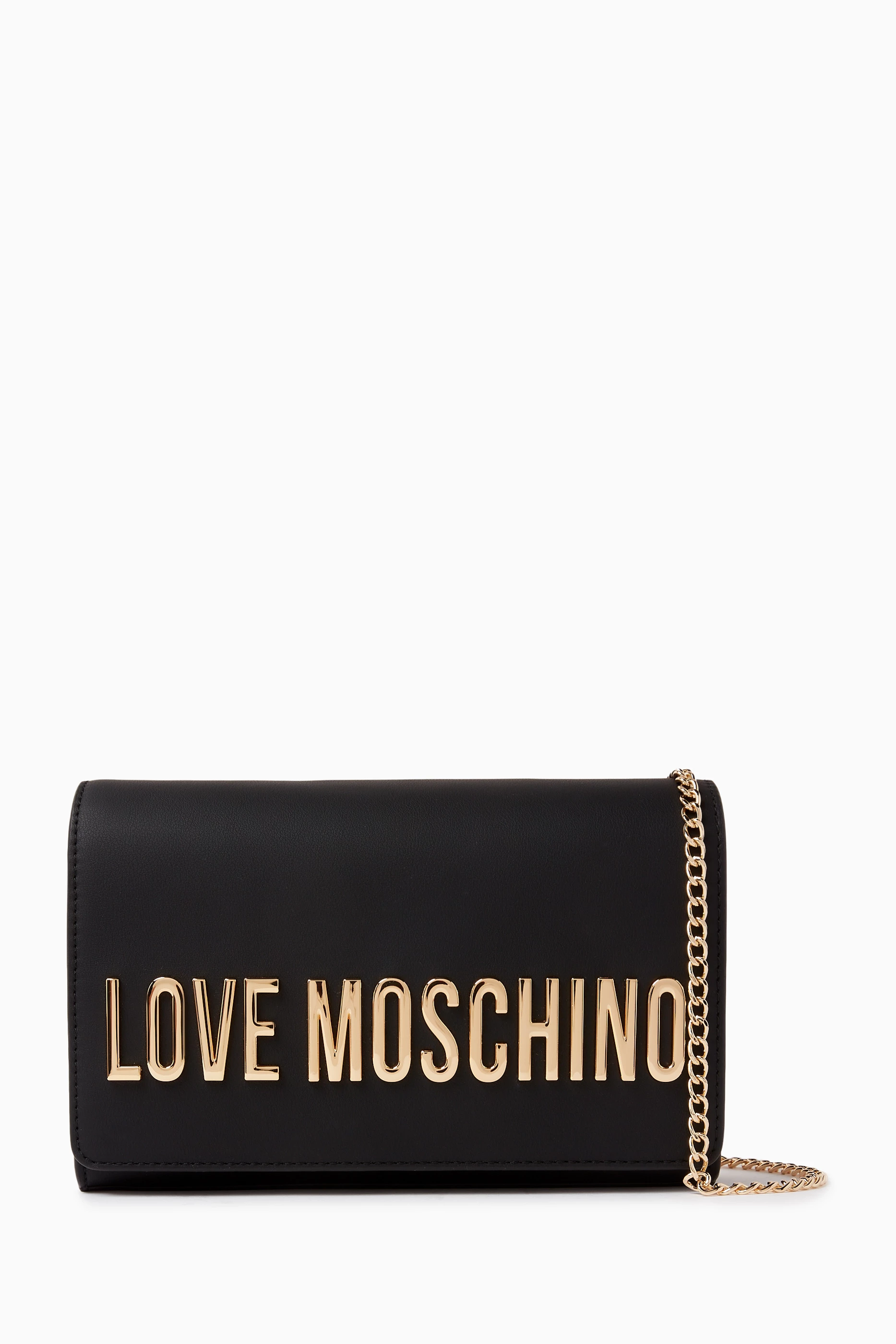 Moschino black and gold top bag