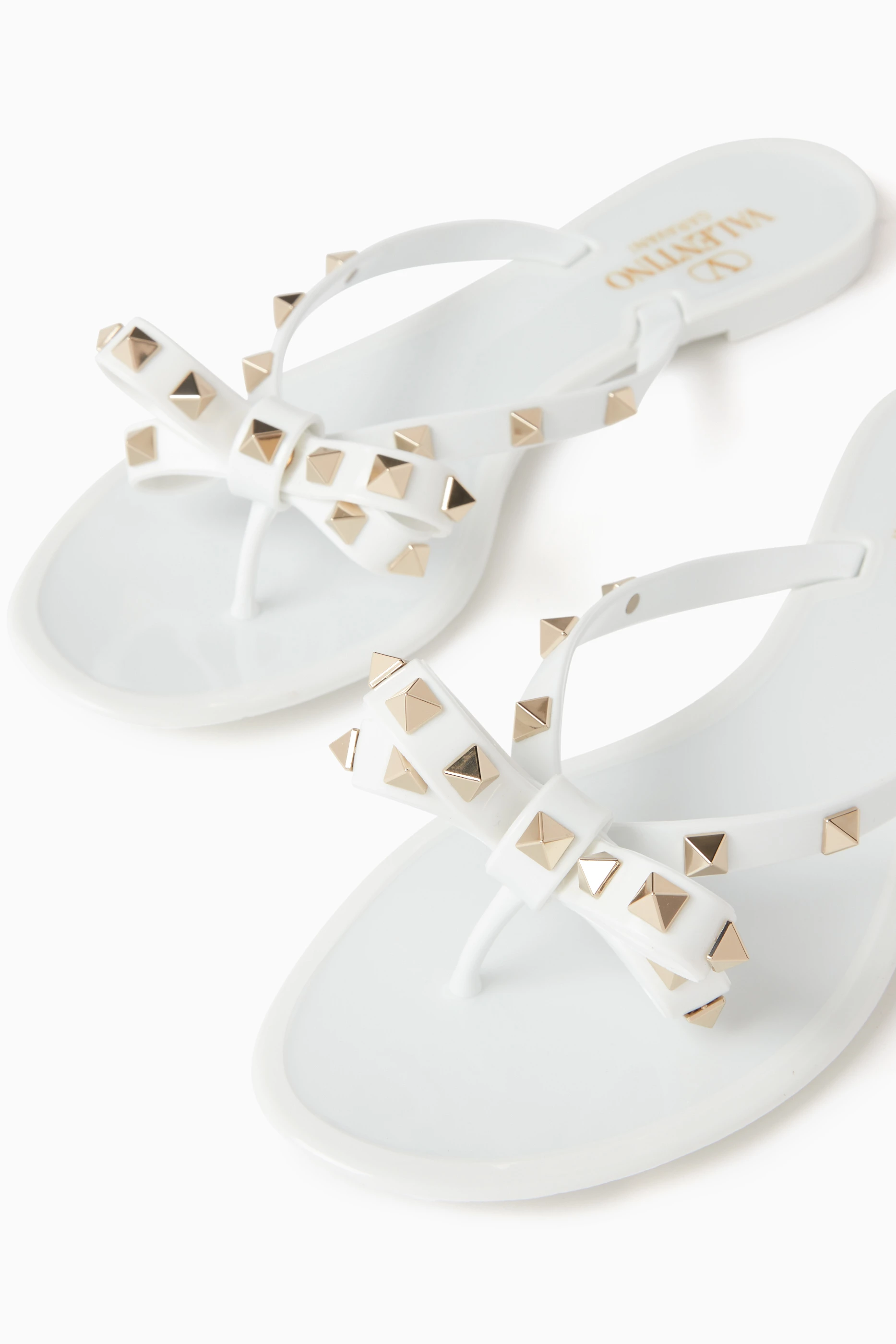 Buy Valentino Garavani White Valentino Garavani Rockstud Flat