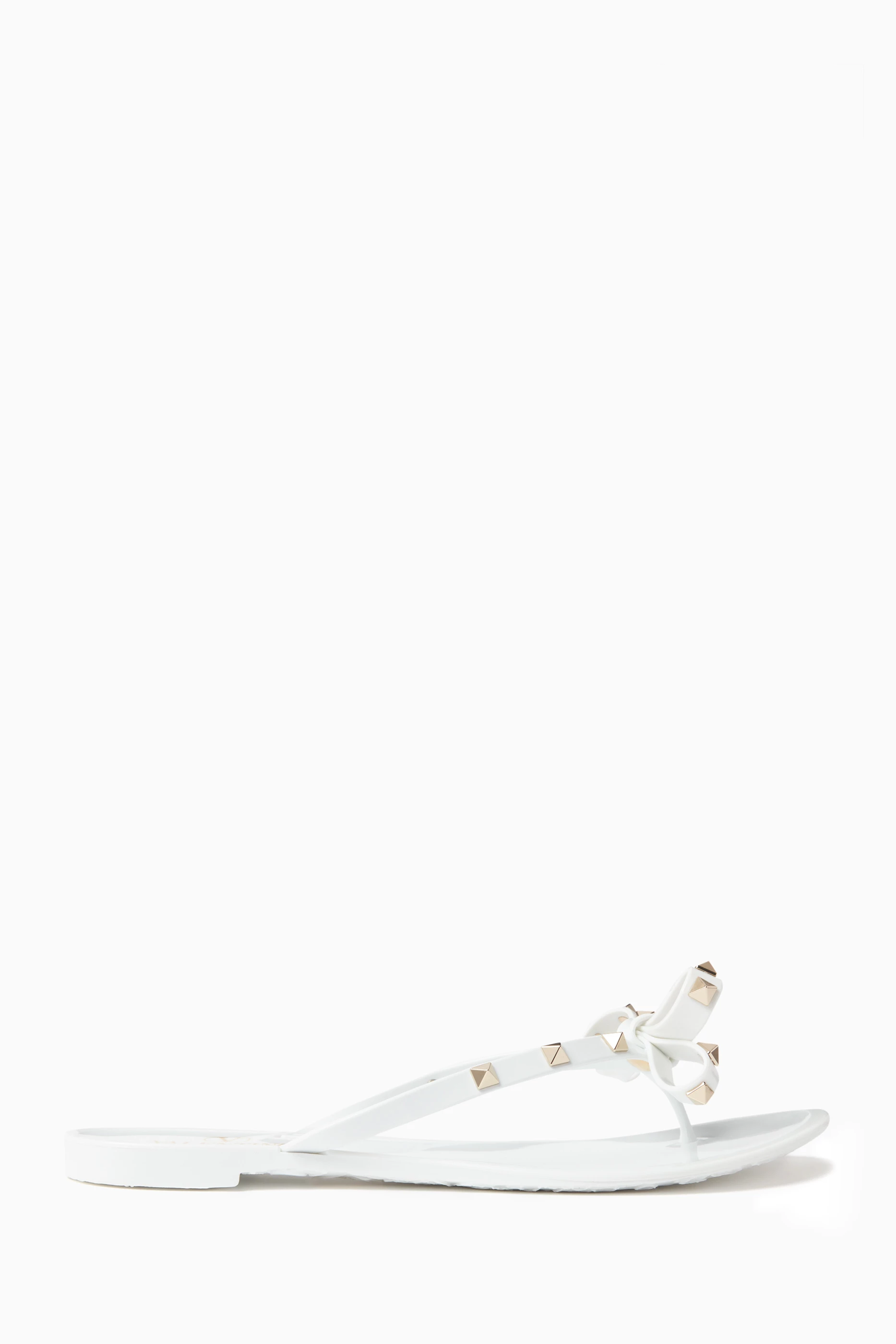 White valentino outlet rockstud sandals