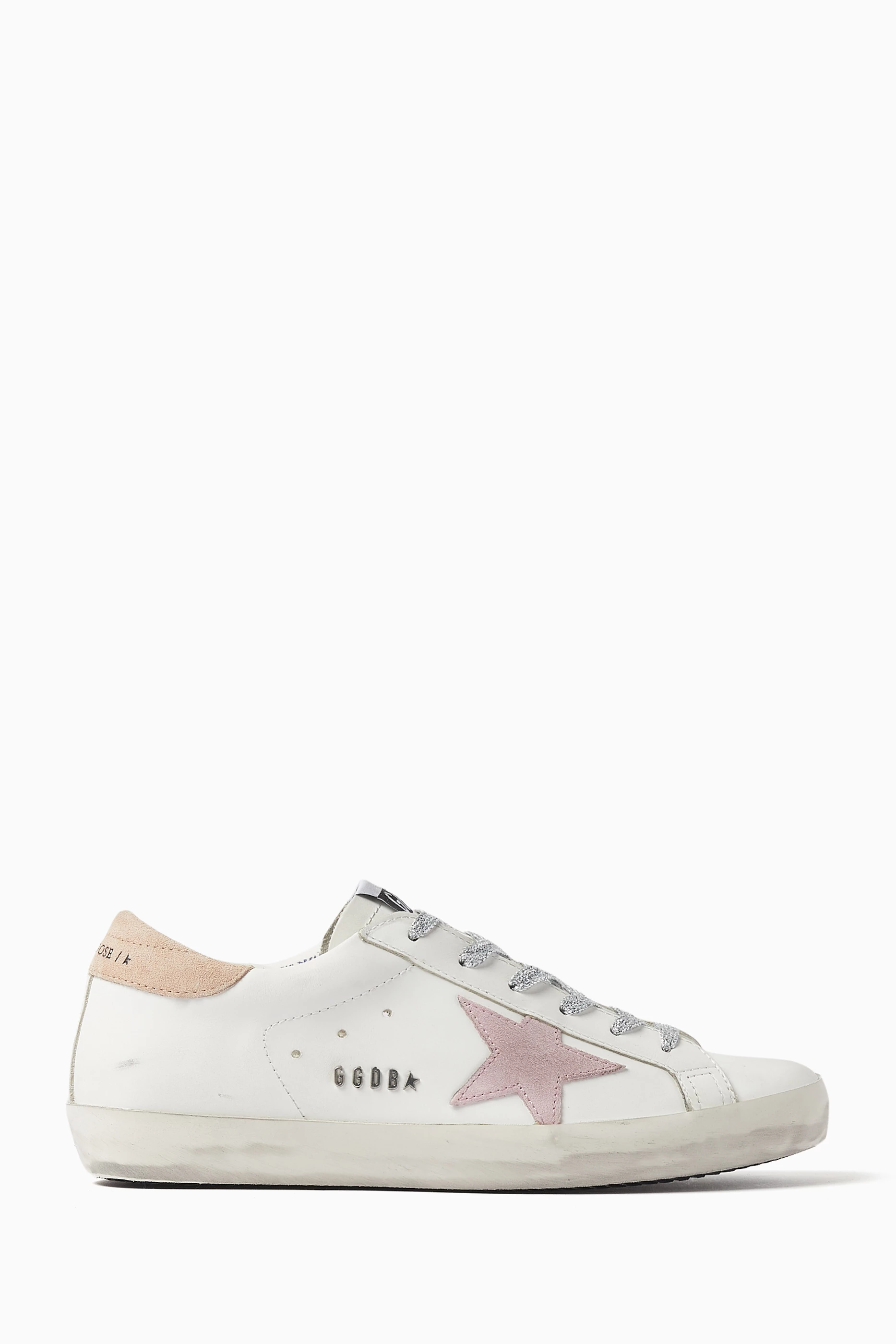 Buy GOLDEN GOOSE White Super star Low top Sneakers in Leather for