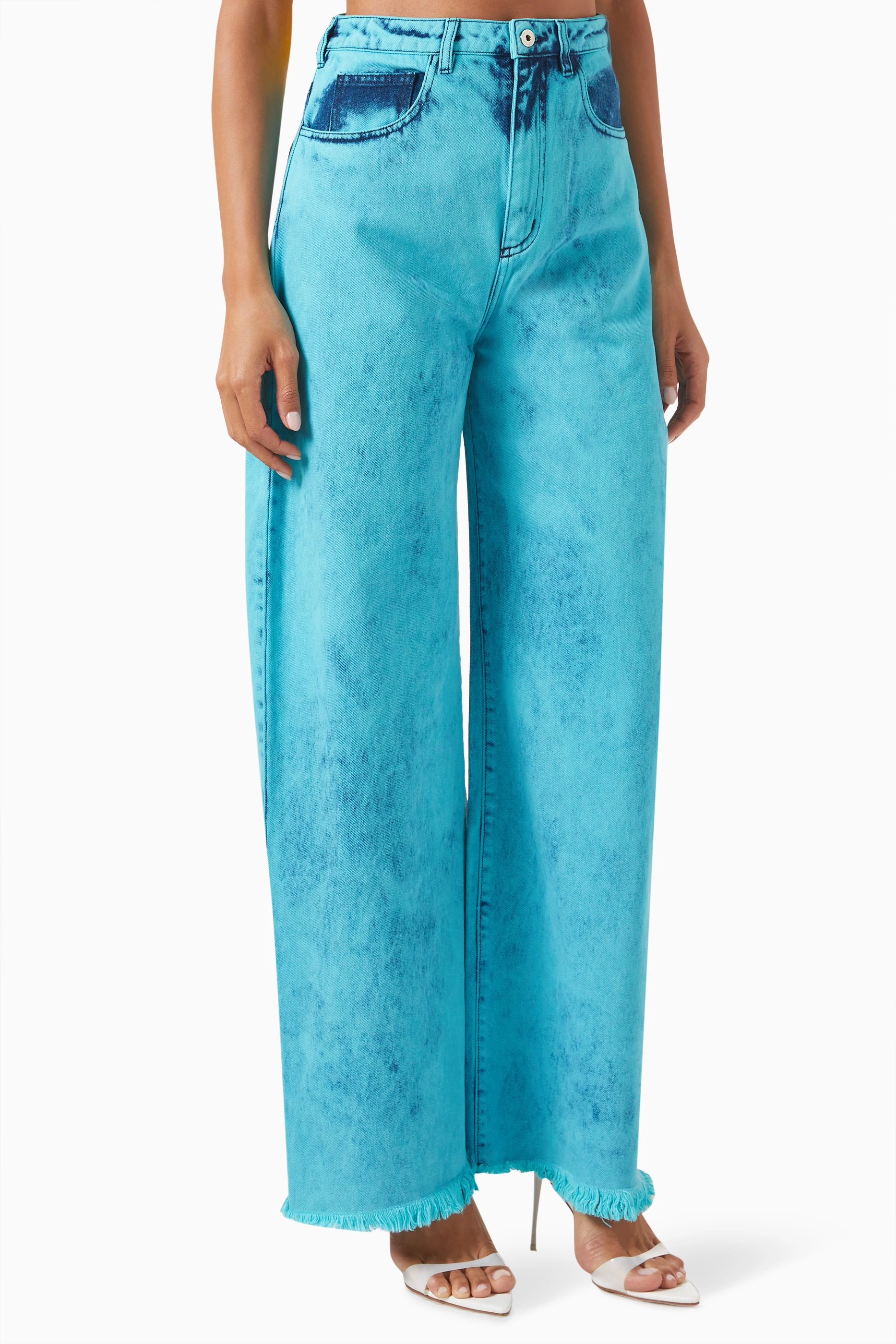 Buy Marques Almeida Blue Oversized Wide-leg Jeans in Cotton-denim ...