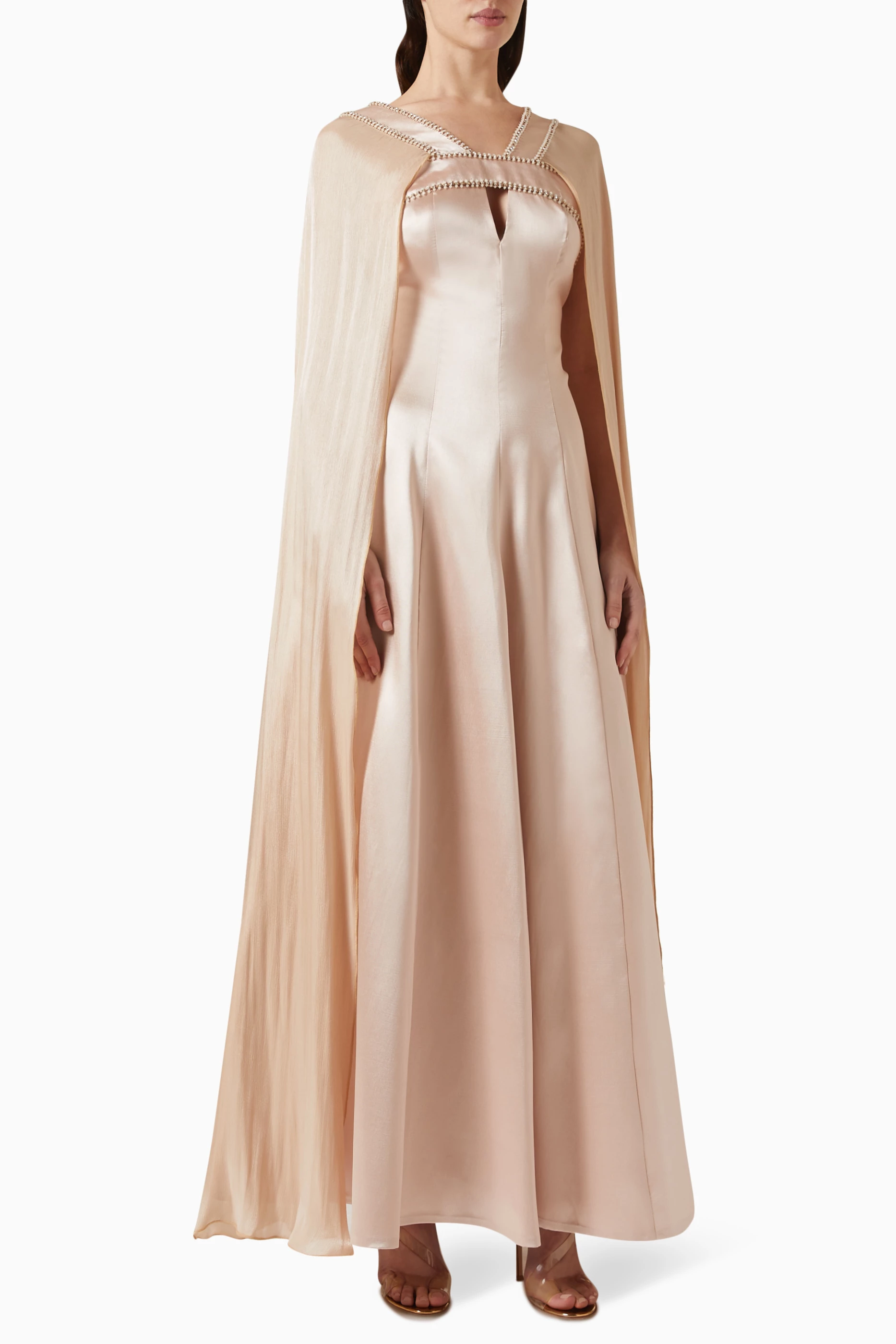 Beige clearance cape dress