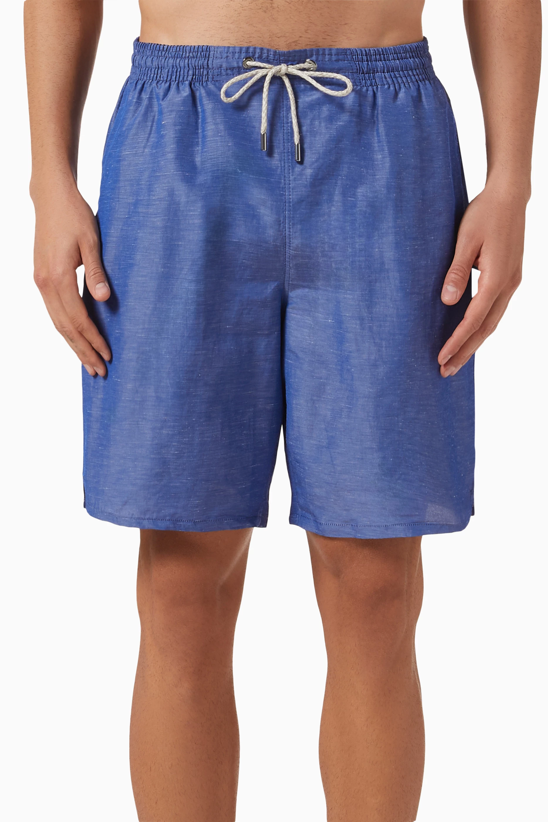 Buy Marane Blue Swim Shorts in Recycled Polyester for Men in Saudi