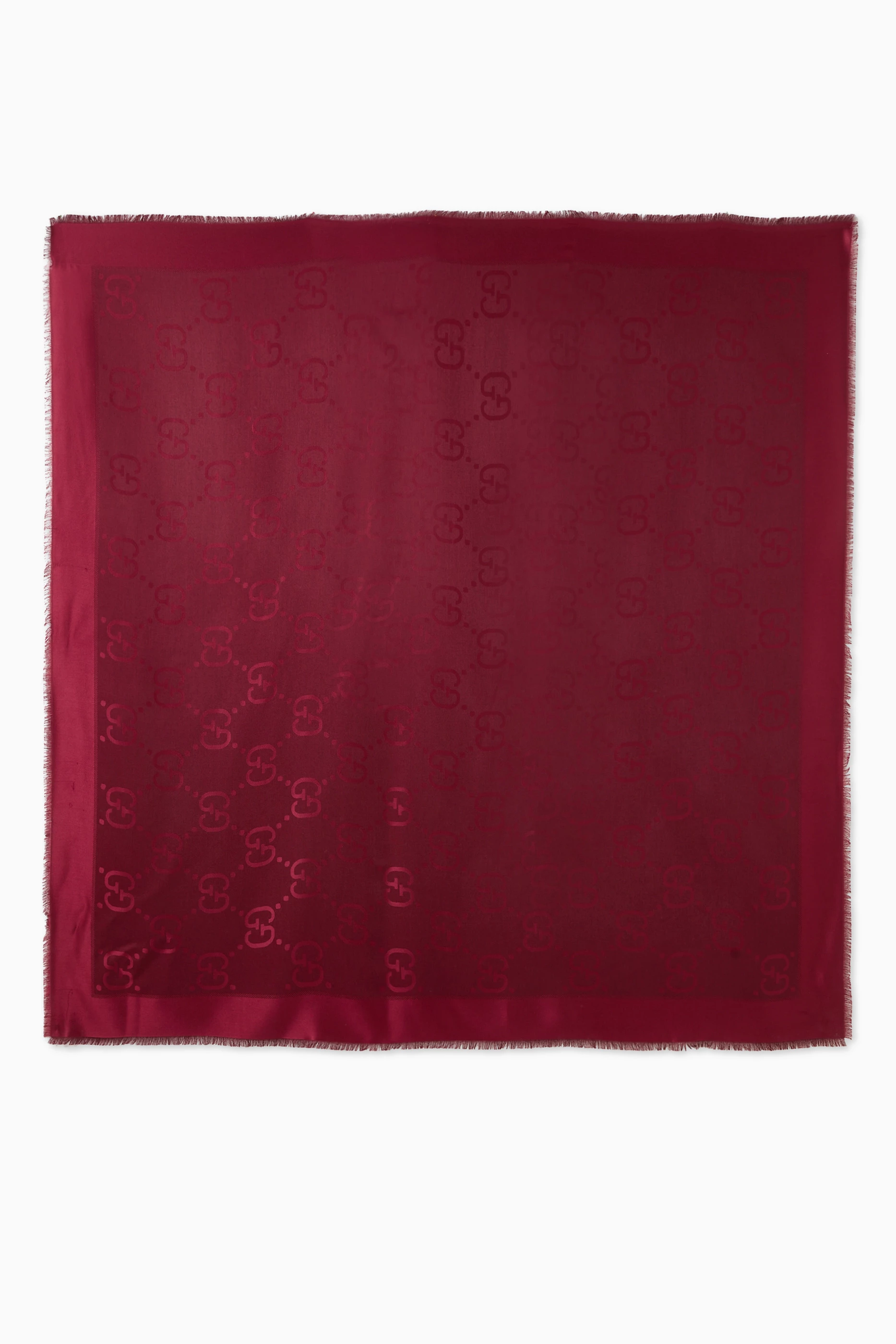 Buy Gucci Red Scarf in GG Jacquard for Women in Saudi Ounass