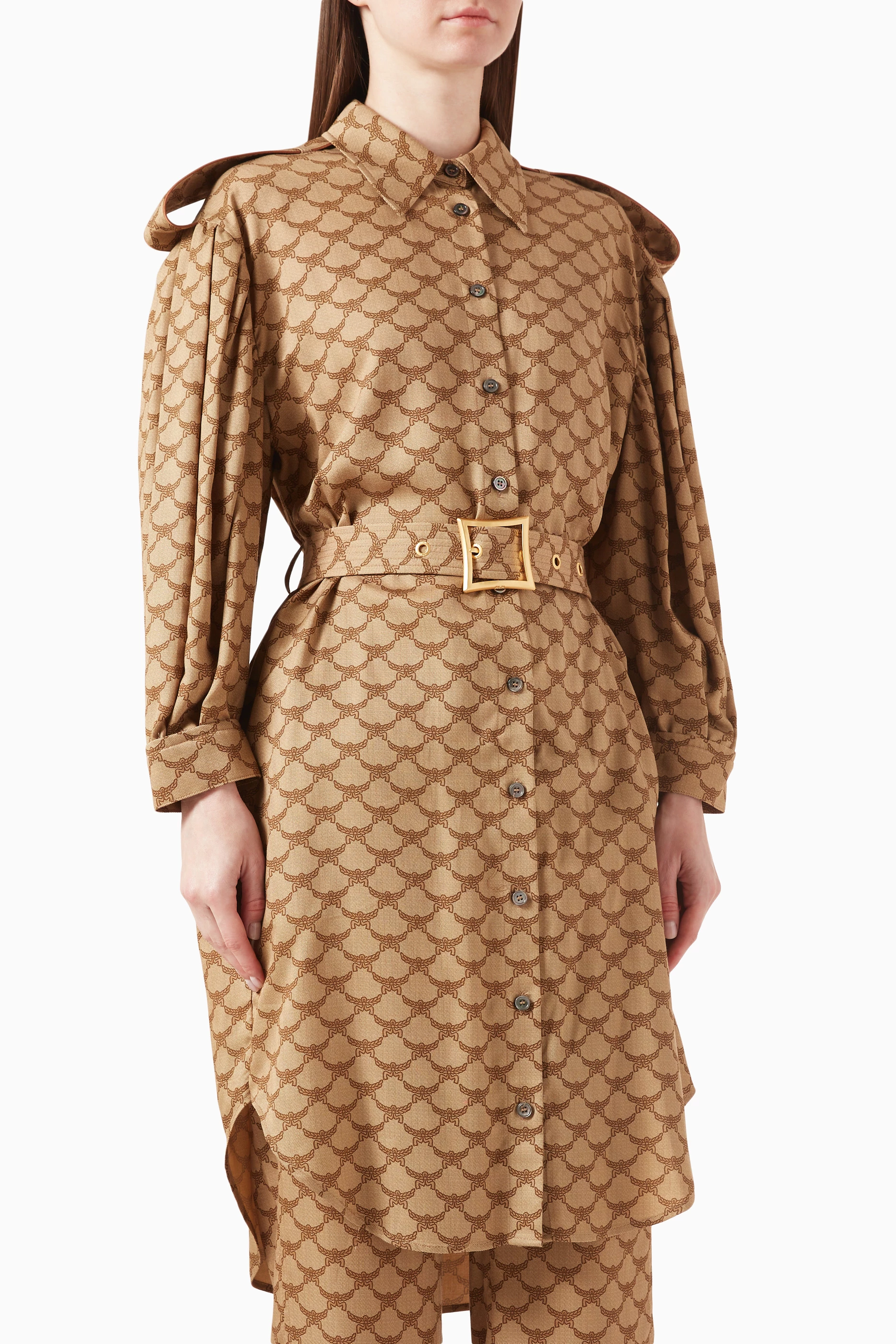 Belted lyocell store midi dress