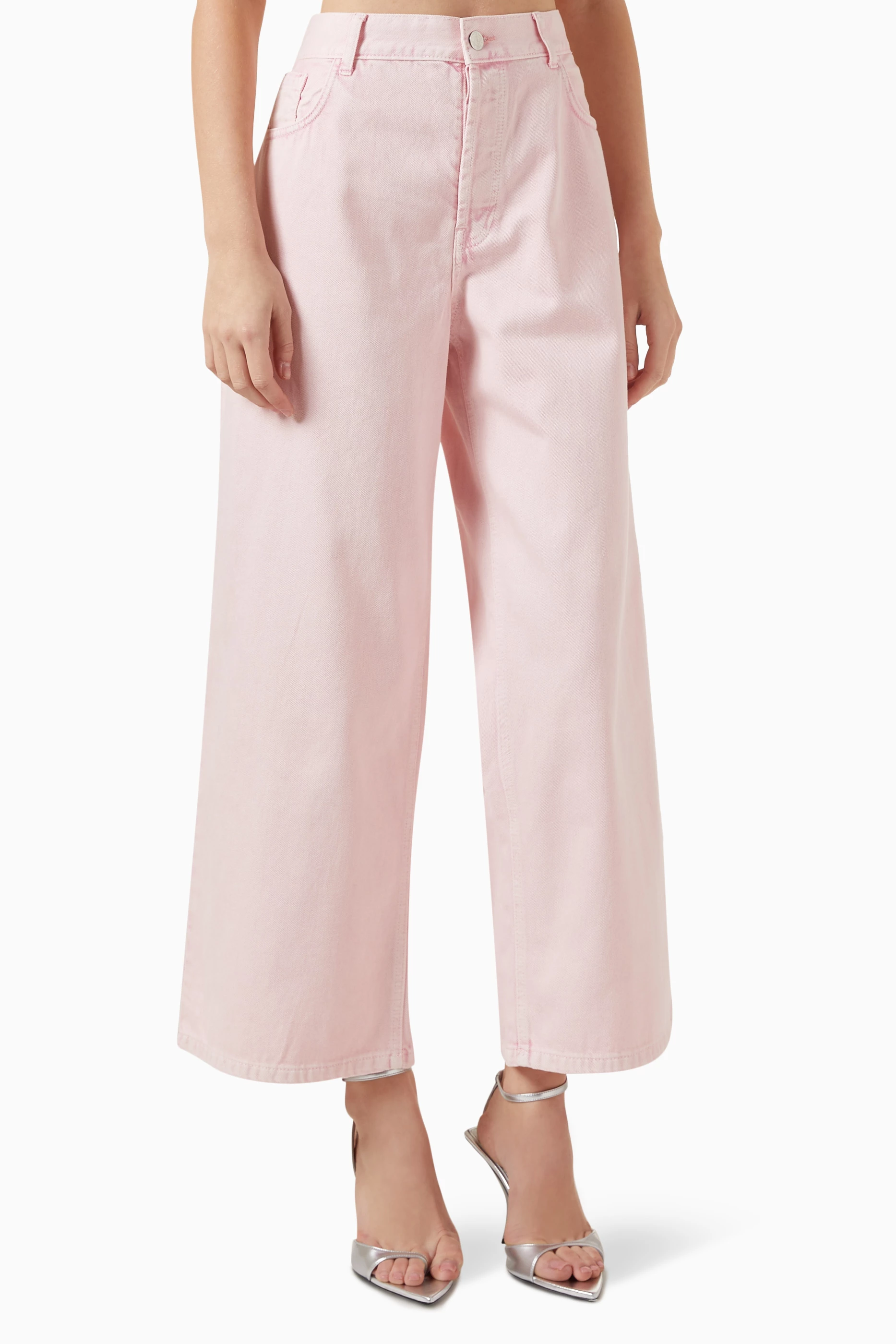 BABY PINK DOUBLE-WAISTED PANTS – CEKETTE