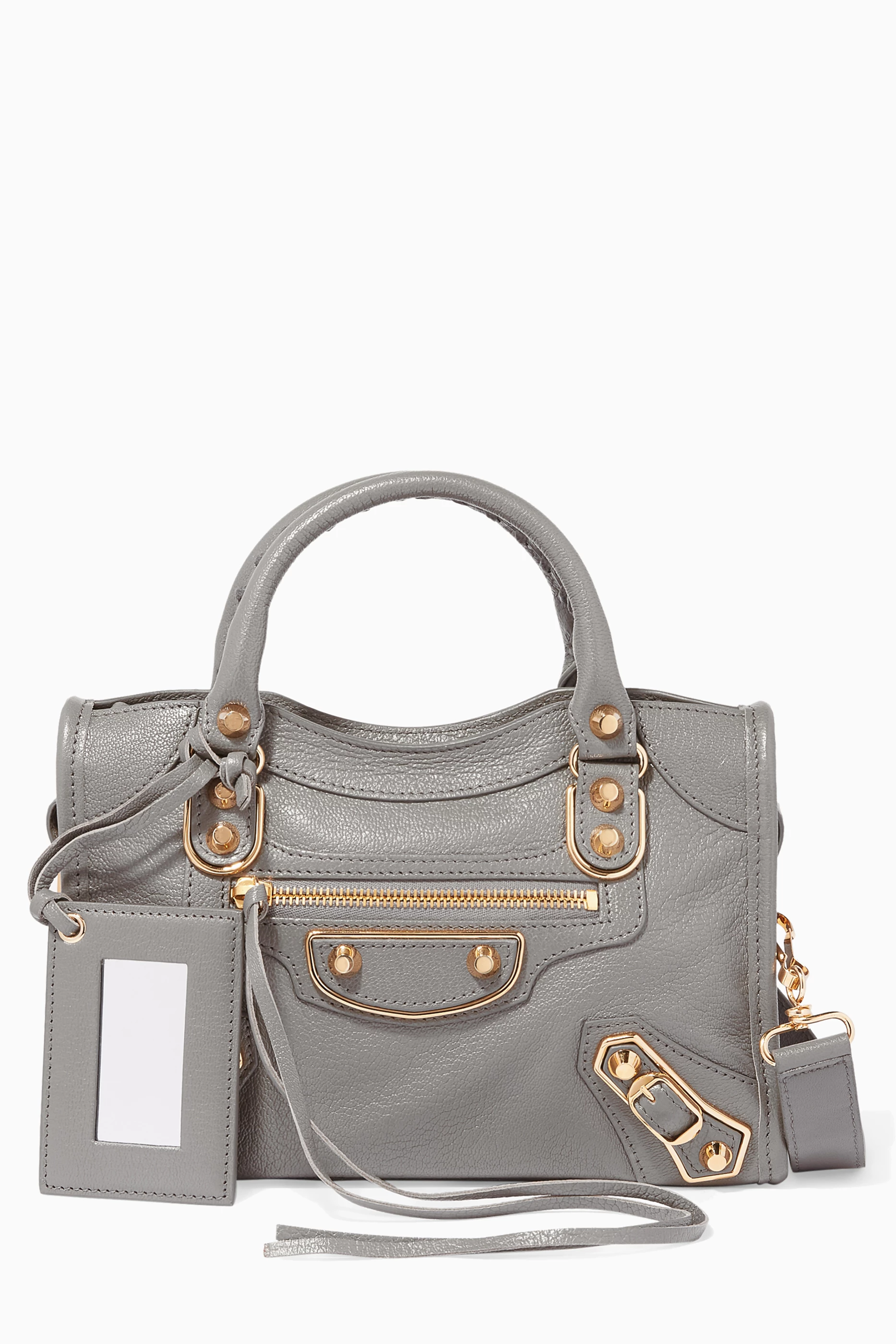 Buy Balenciaga Grey Grey Mini Classic Metallic Edge City Tote Bag For Women Online Ounass Saudi