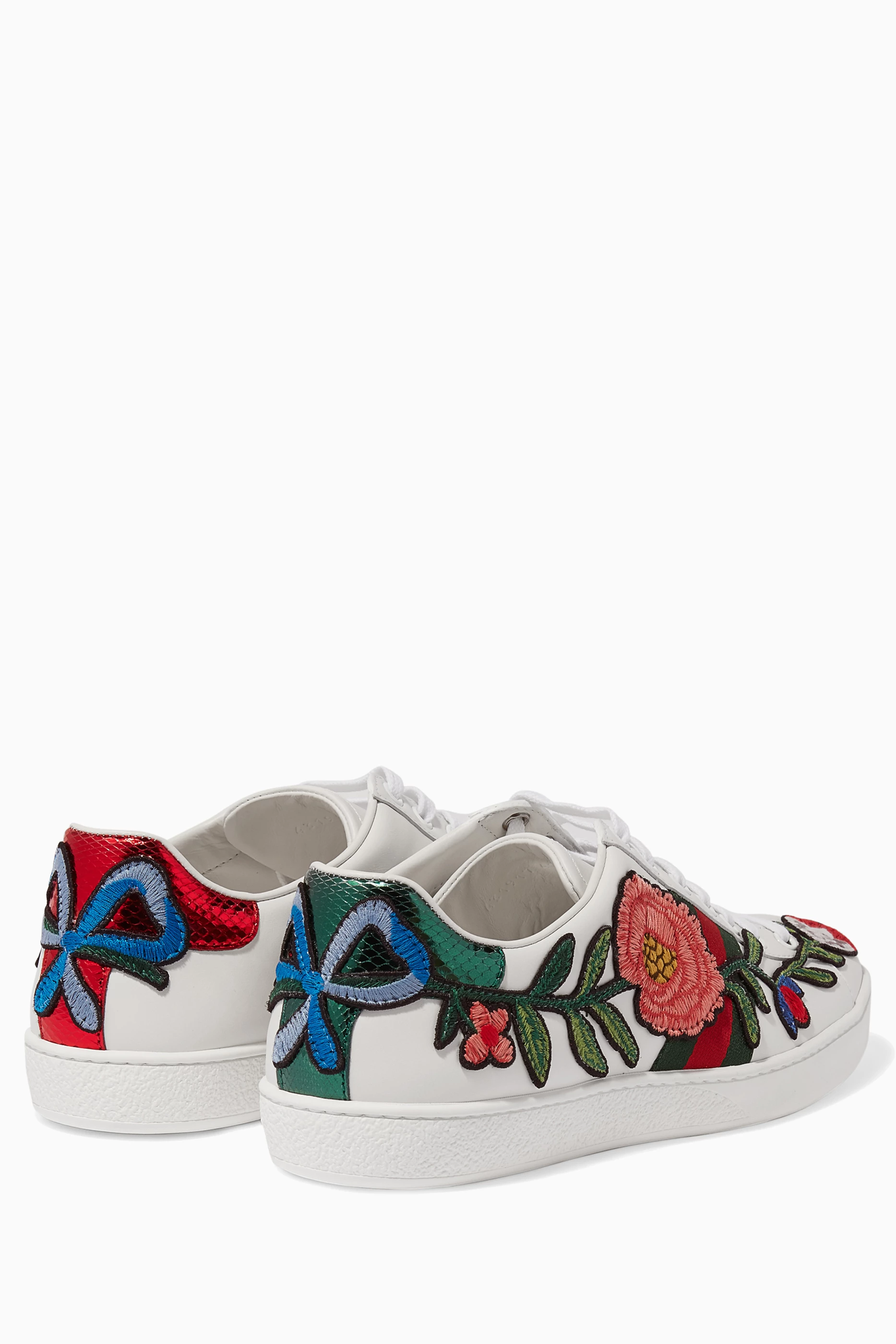 Buy Gucci White White Ace Floral Embroidered Sneakers For Women Online Ounass Saudi