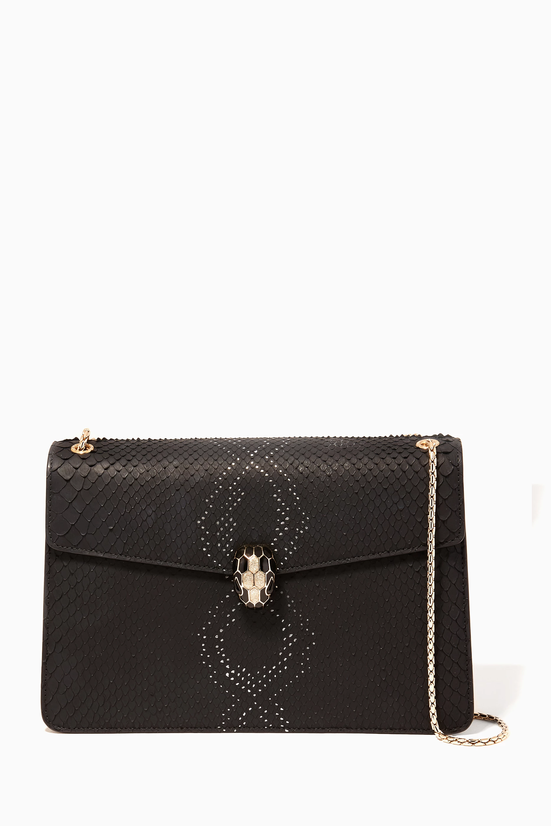 Buy BVLGARI Black Black Serpenti Forever Python Leather Shoulder Bag For Women Online Ounass Saudi