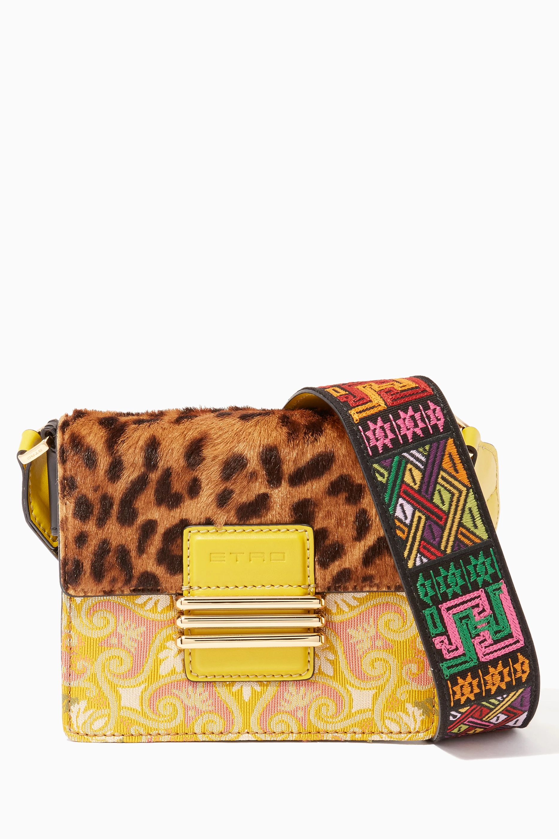 Buy Etro Multicolour Rainbow Coloured Leopard Printed Medium Shoulder Bag For Women Online Ounass Saudi