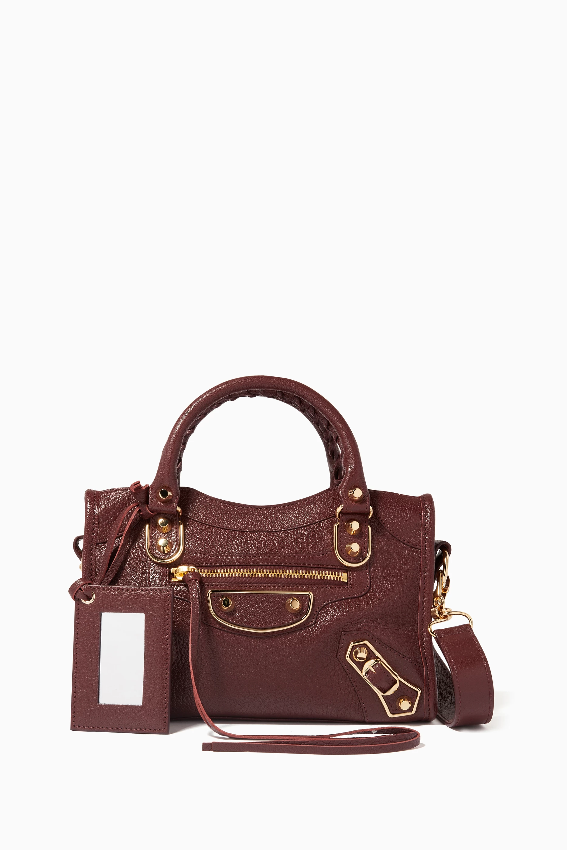 Buy Balenciaga Red Burgundy Mini Metallic Edge City Medium Cross Body Bag For Women Online Ounass Saudi