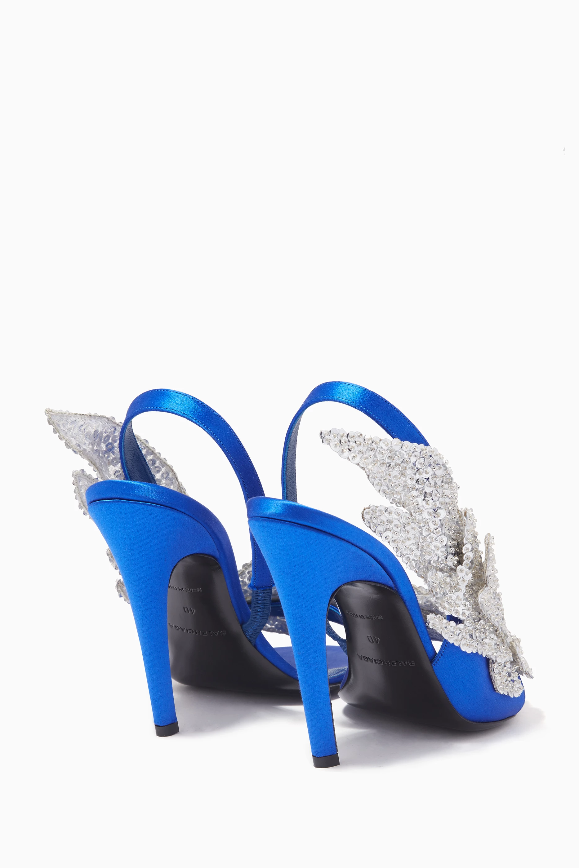 Buy Balenciaga Blue Blue Sequin Embellished Slingback Sandals For Women Online Ounass Saudi