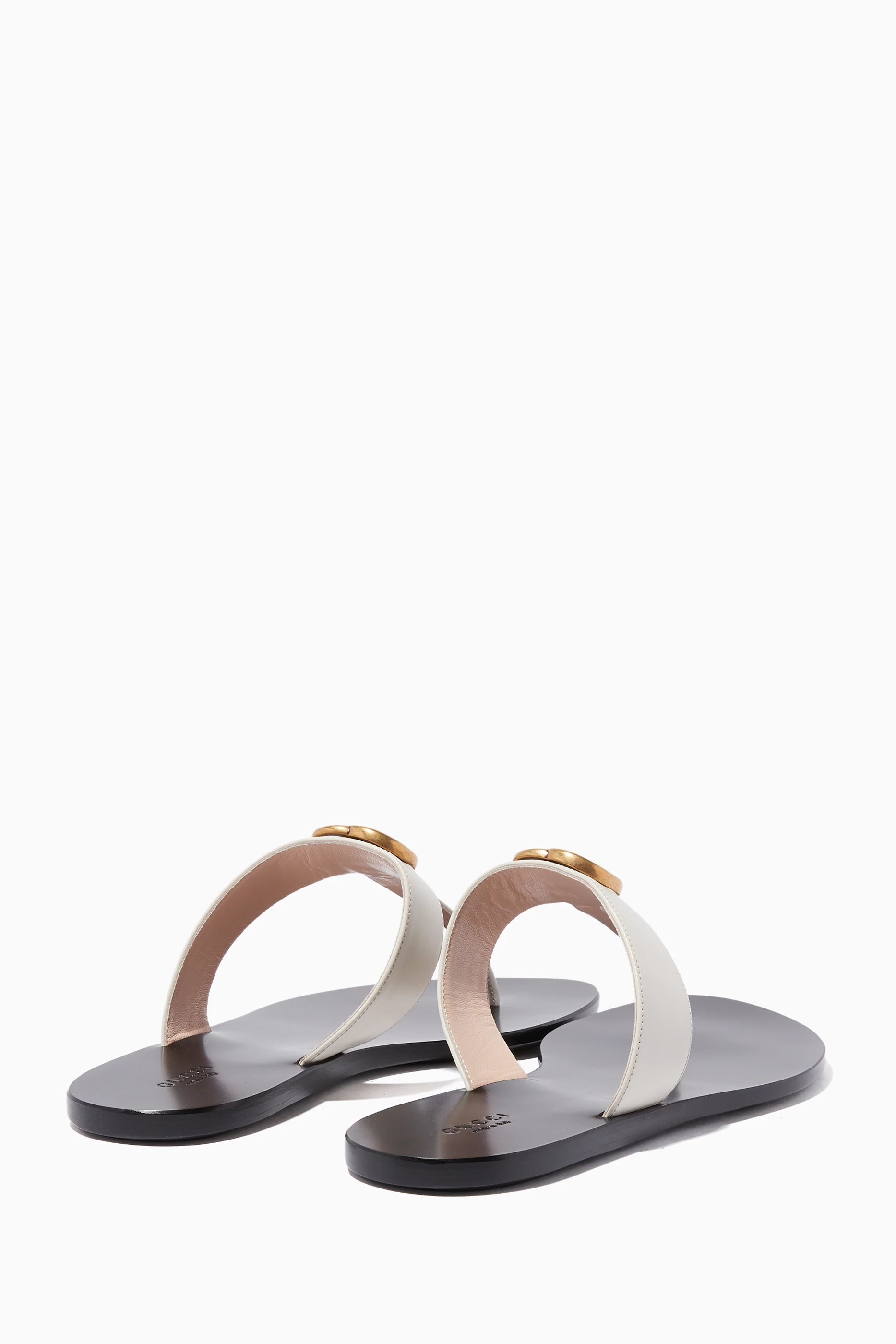 Buy Gucci White White Marmont GG Leather Sandals For Women Online Ounass Saudi