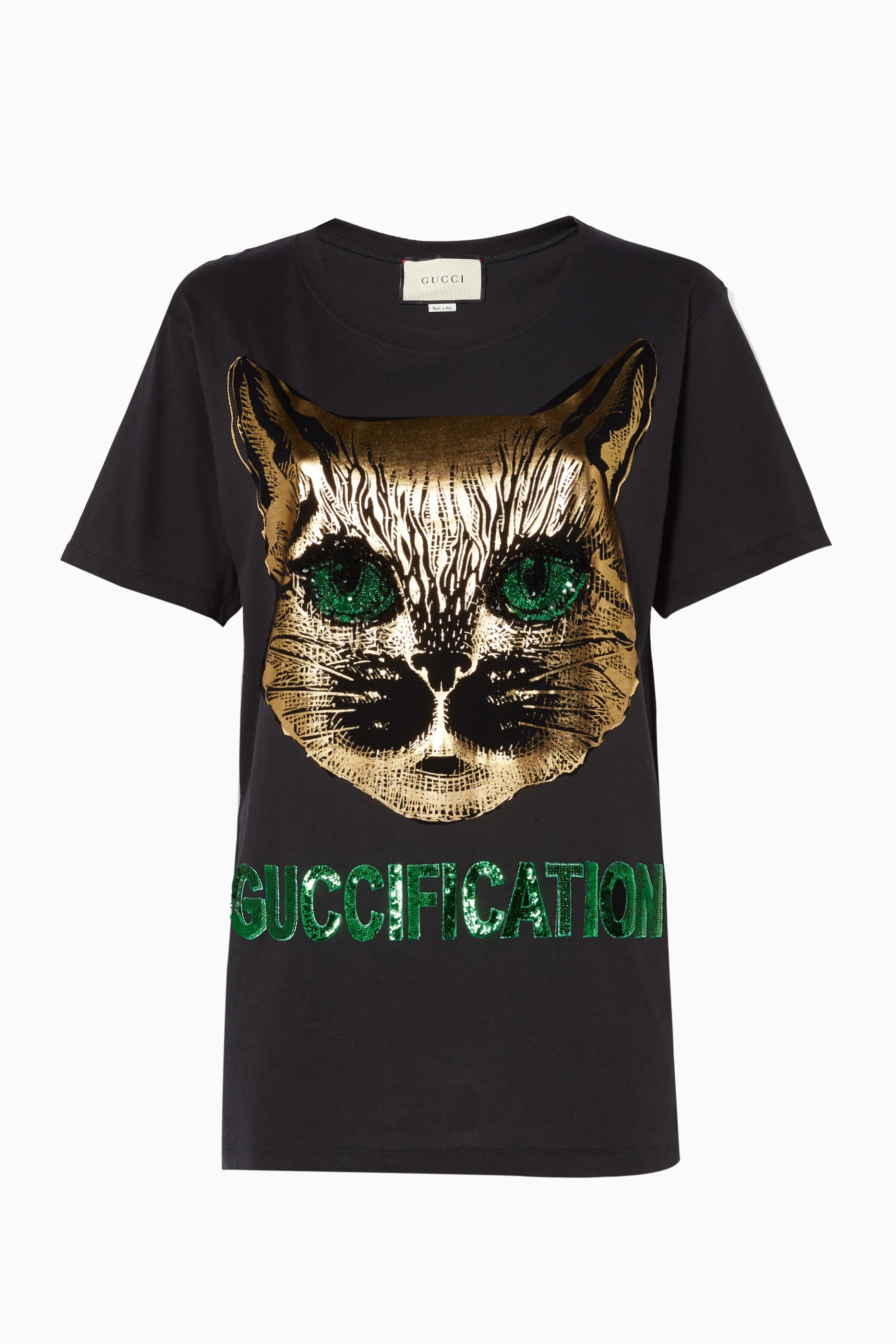 Gucci cat sequin t shirt hot sale