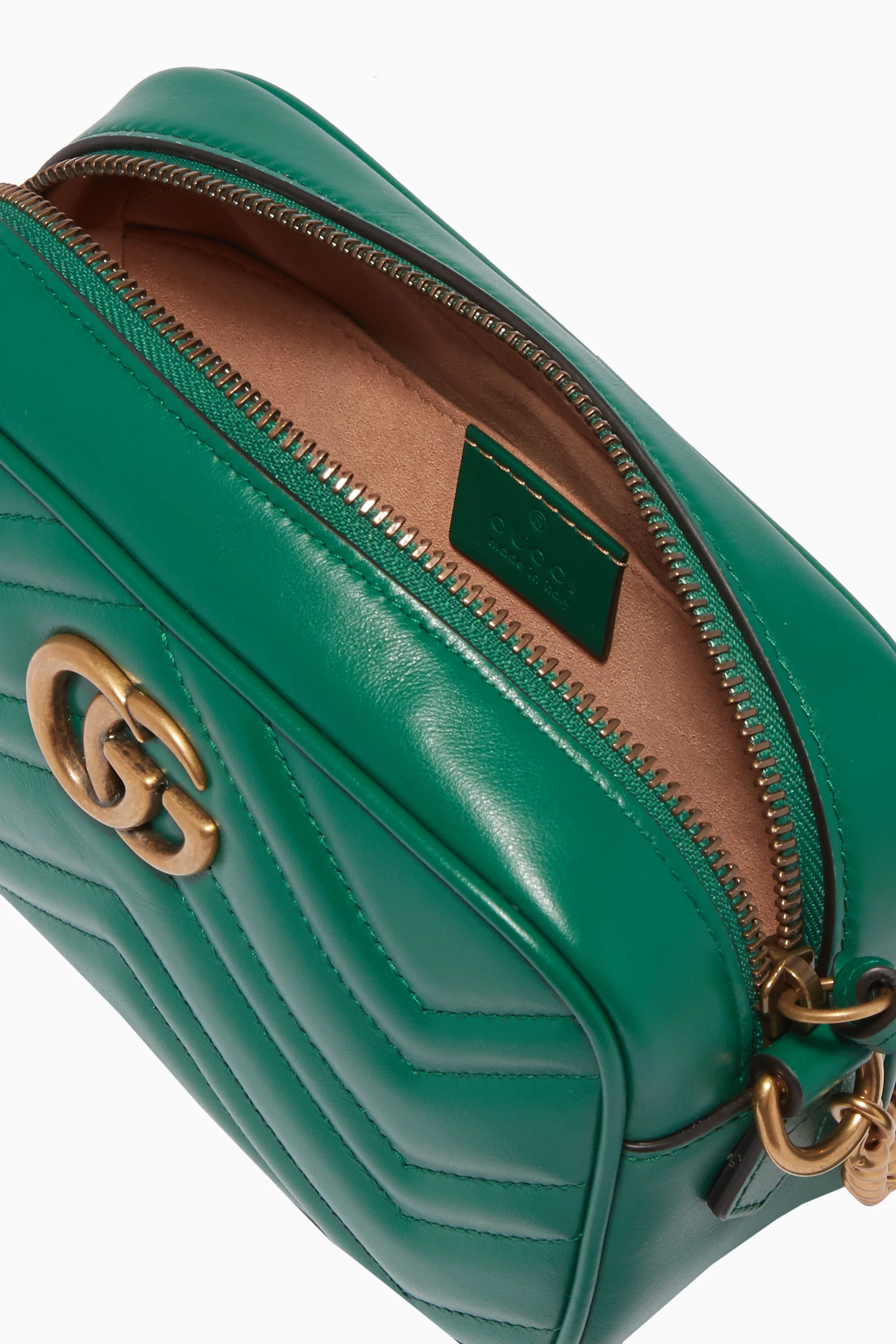 Buy Gucci Green Green Mini Marmont Quilted GG Camera Cross Body Bag For Women Online Ounass Saudi