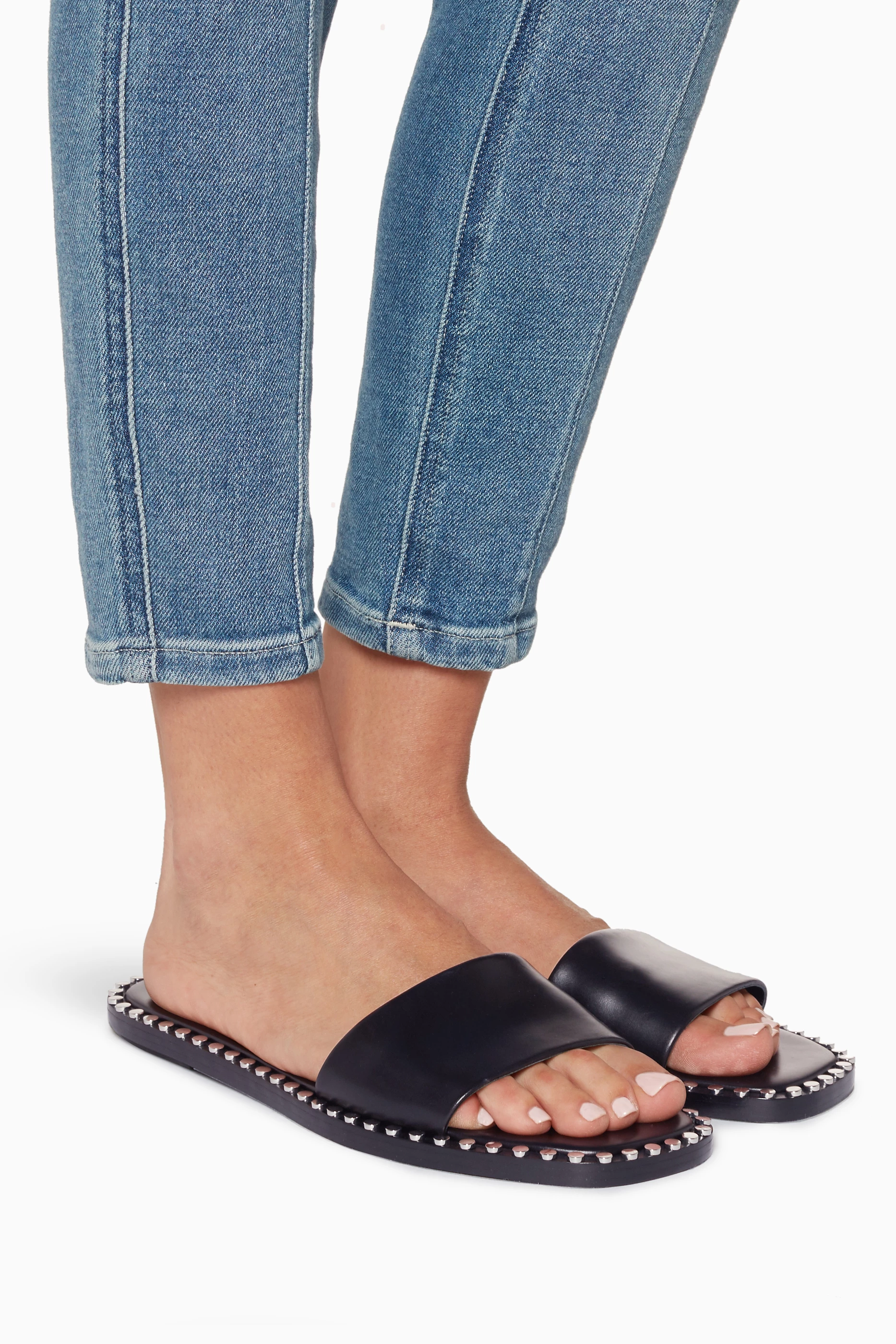 Alexander wang lola studded slides sales