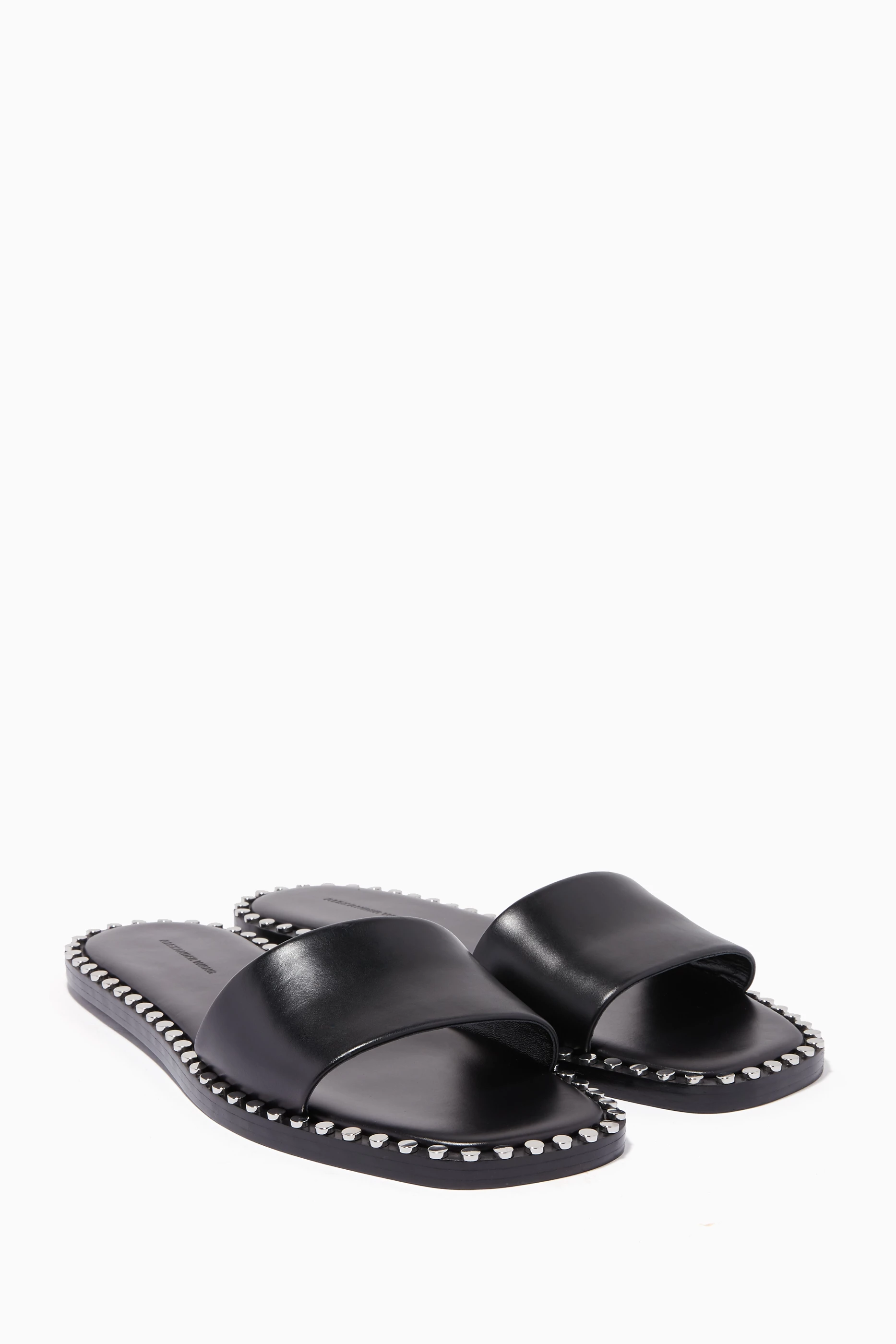 Buy Alexander Wang Black Black Lola Studded Flat Sandal For Women Online Ounass Saudi
