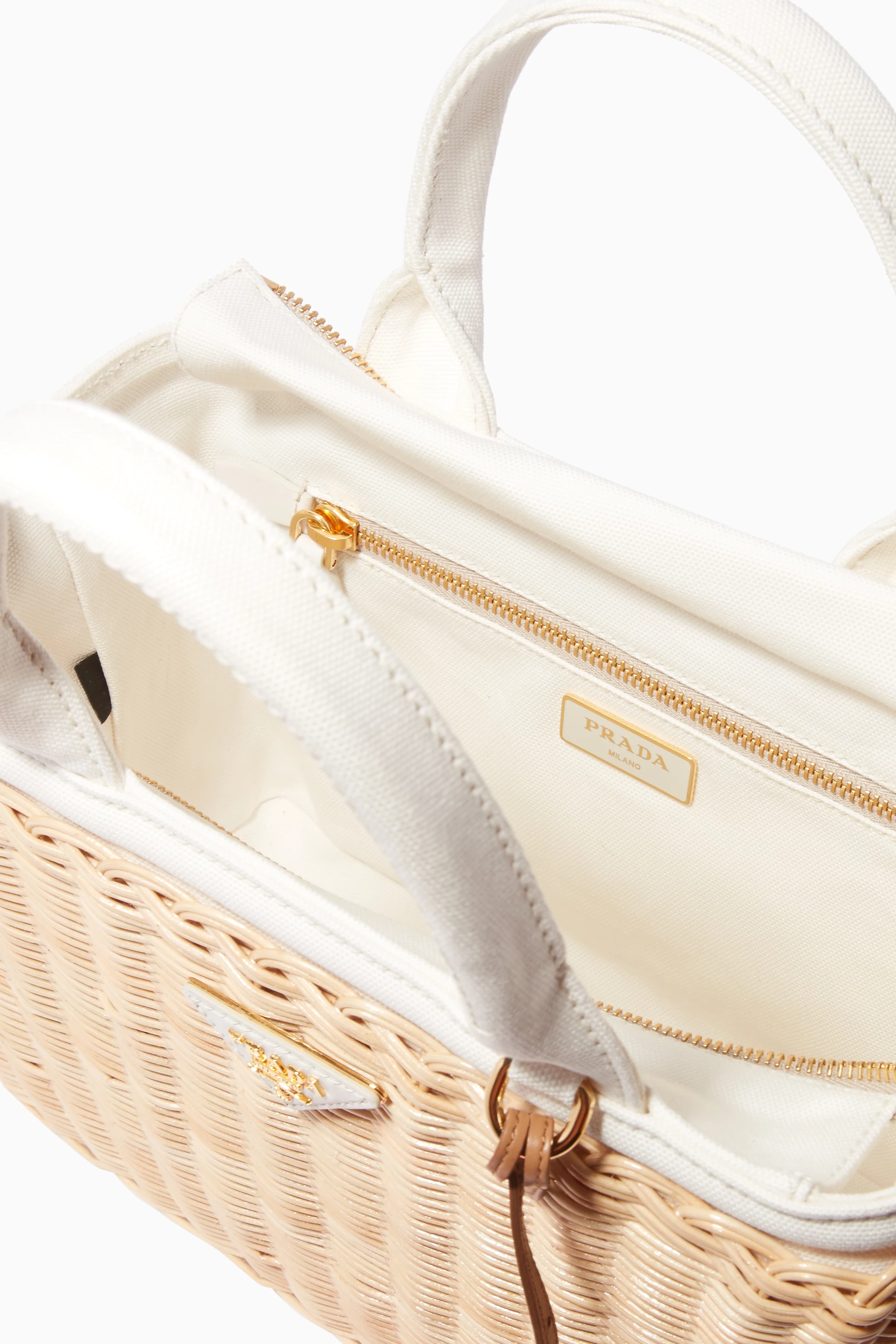 Buy Prada White White Picnic Basket Leather Tote Bag For Women Online Ounass Saudi