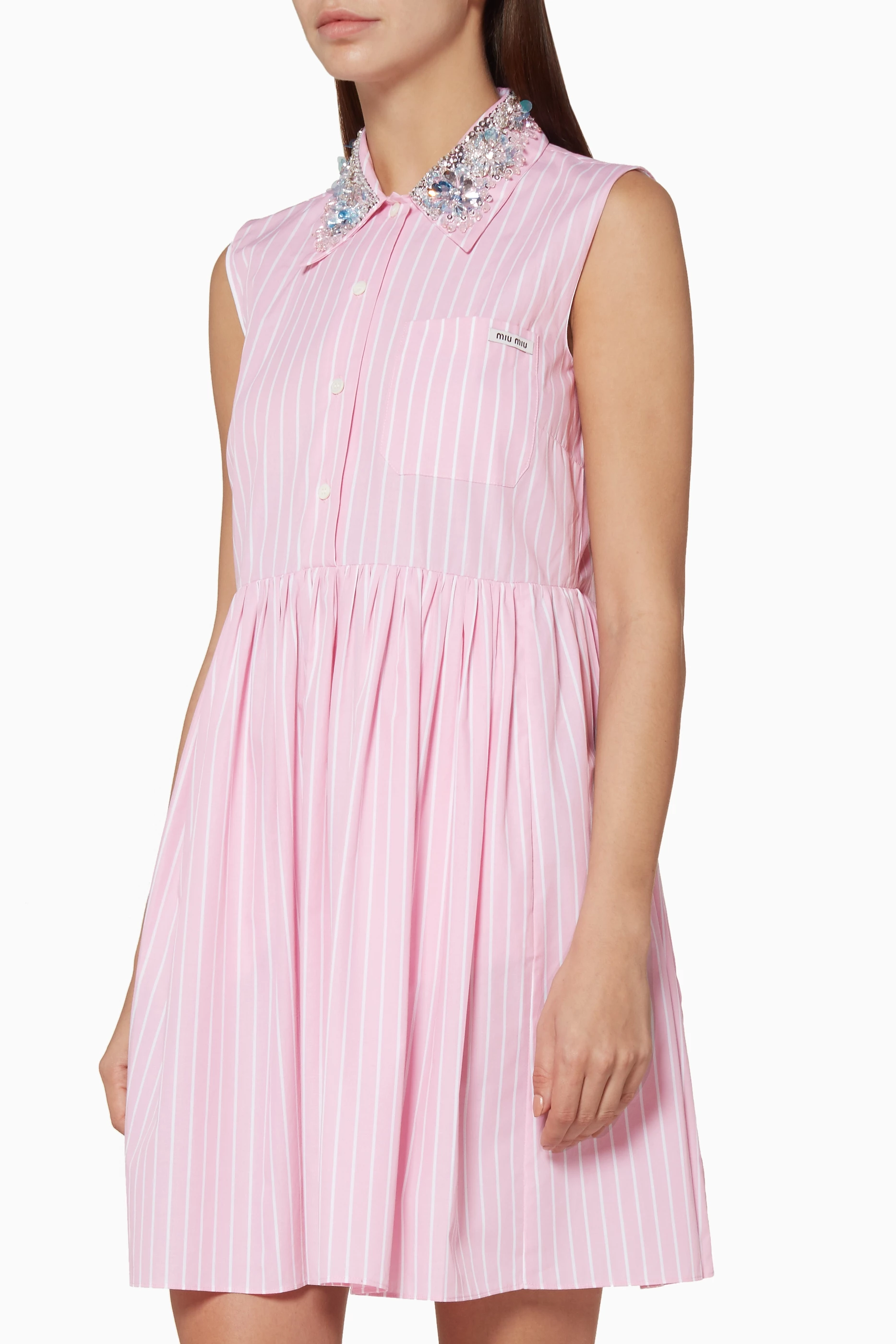 strapless open back dress Miu Miu // Fall 2021 Silk Crystal Embellished Dress – VSP Consignment main image 0