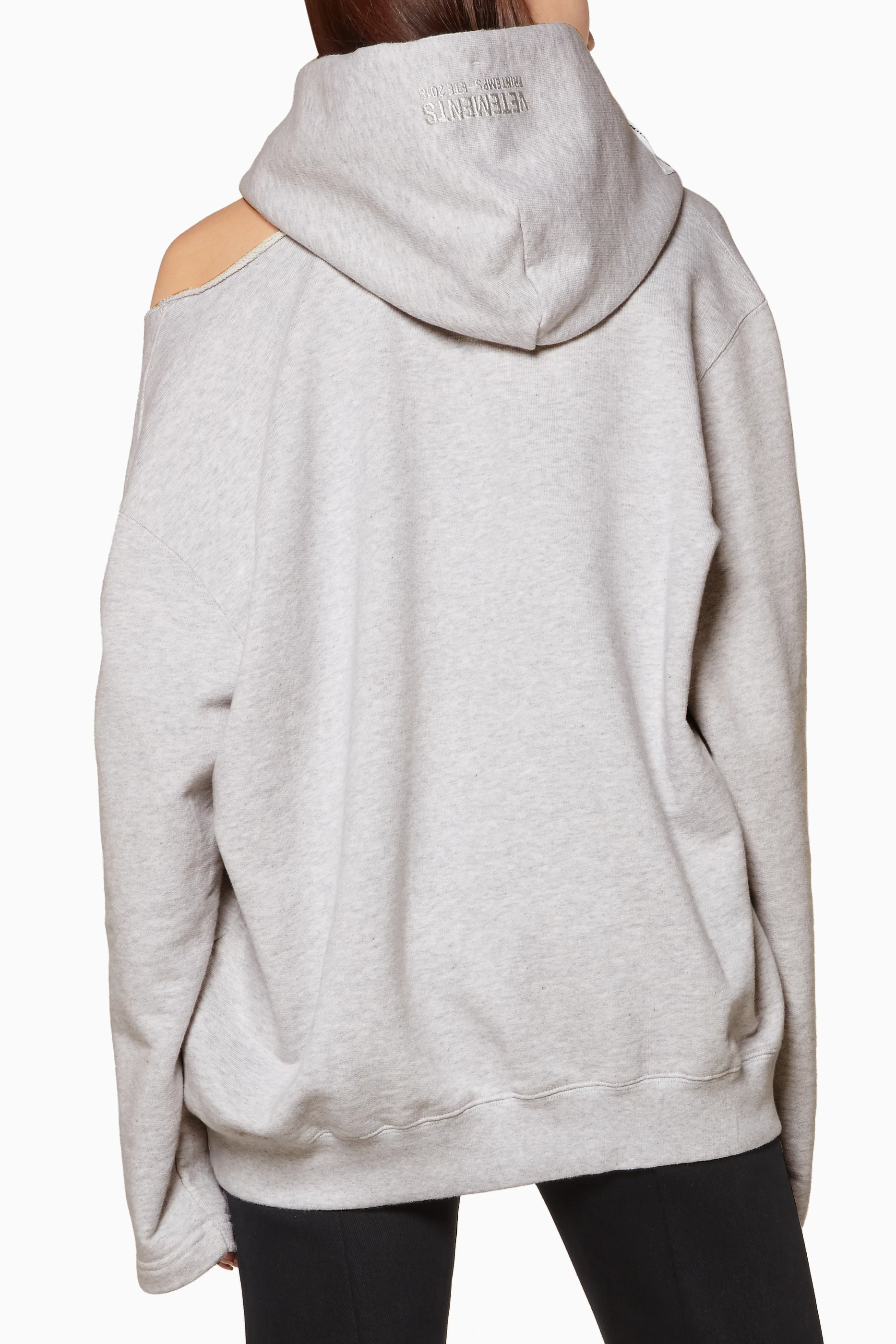 Vetements open shoulder hoodie cheap