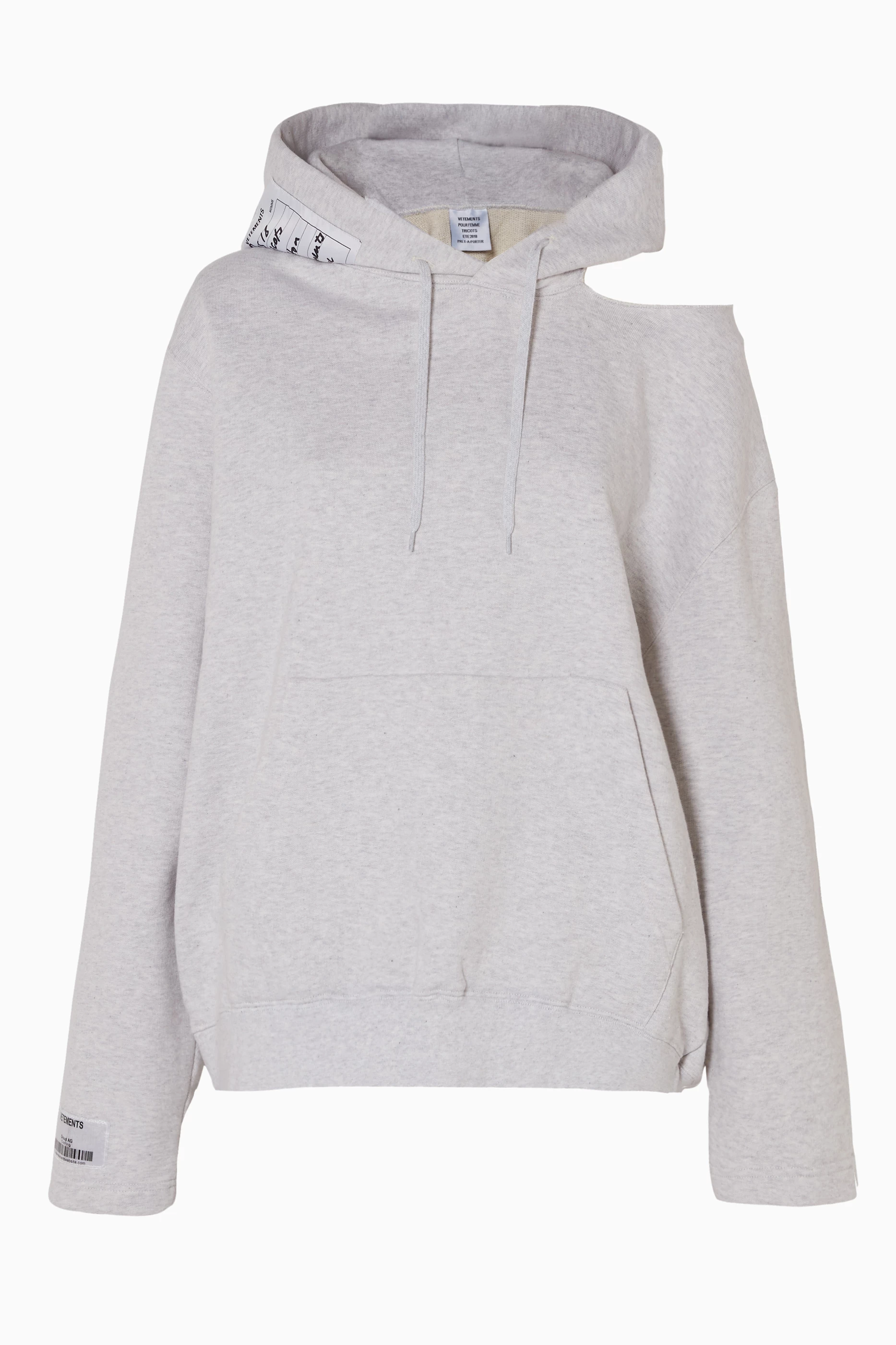 Vetements open shoulder hoodie outlet