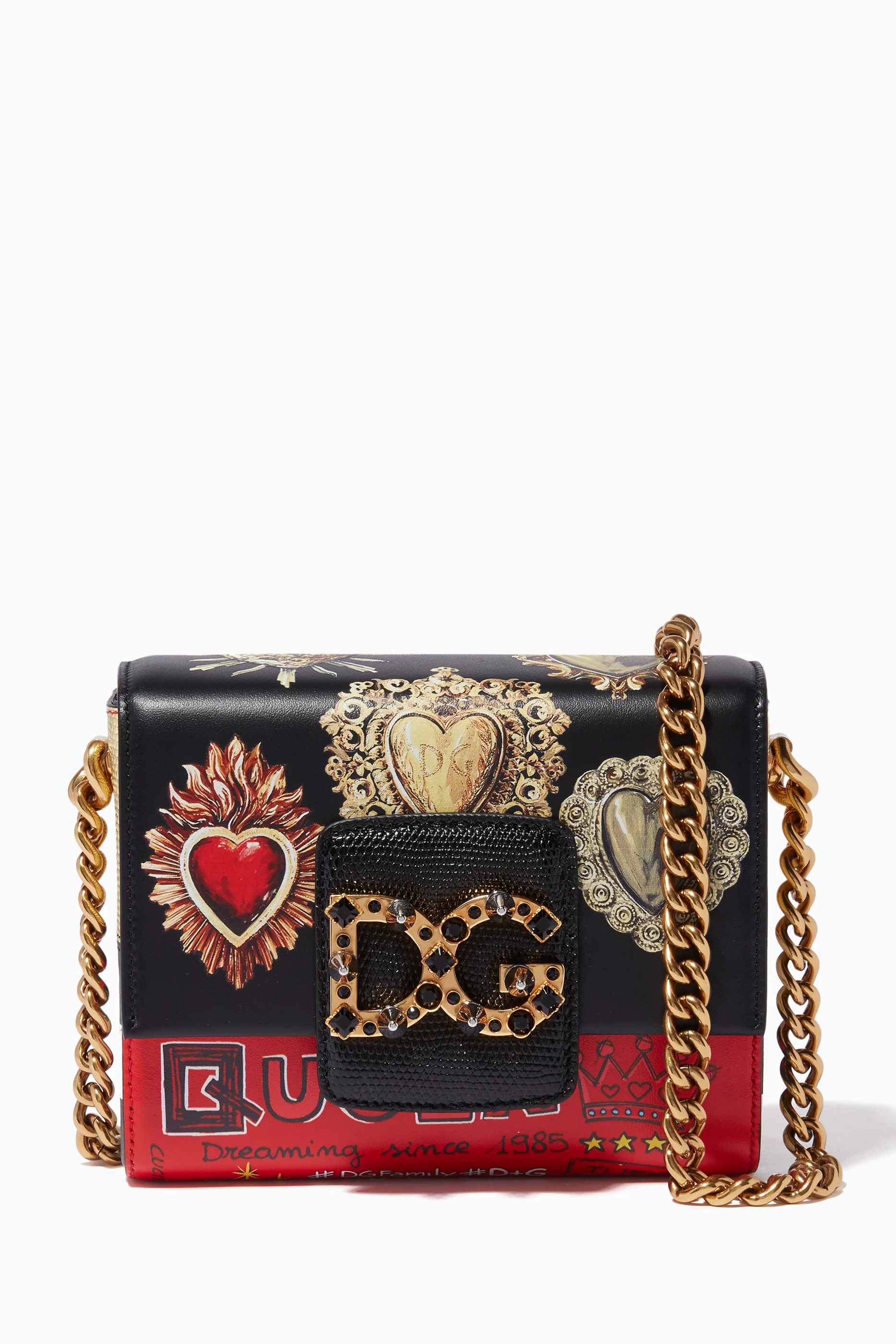 Gabbana Dg Millennials Shoulder Bag Black Leather DG Millennials