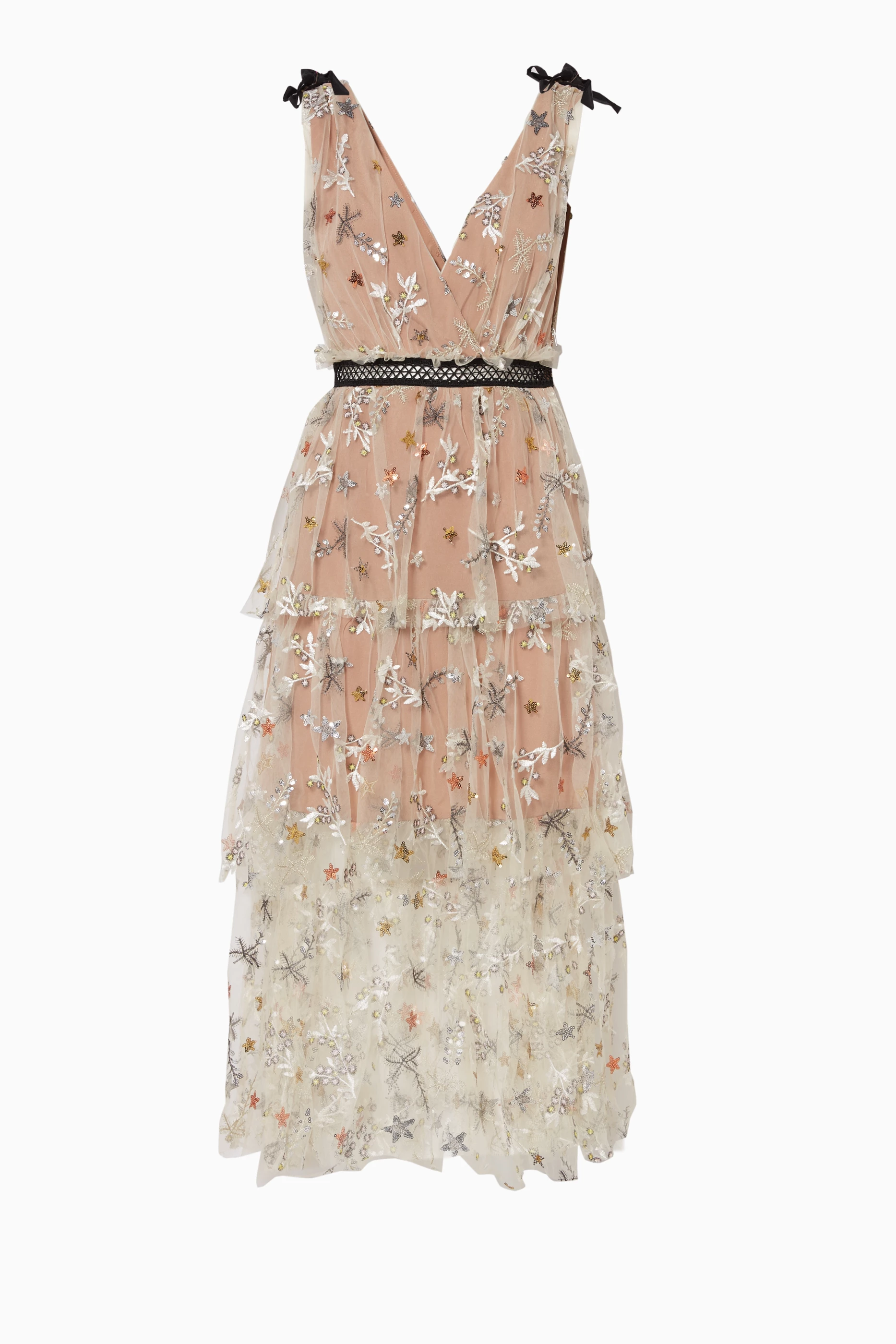 Self portrait star midi dress sale
