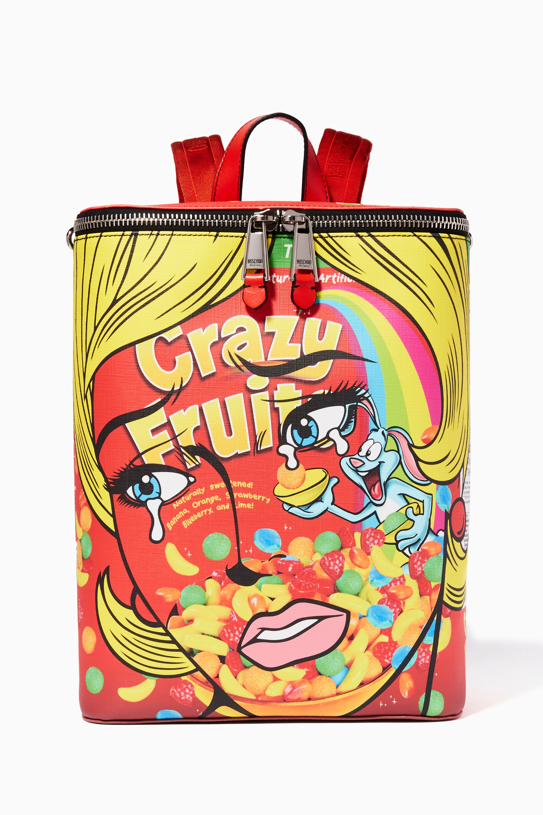 تسوق Multi-Coloured Graphic-Print Backpack موسكينو ملون للنساء