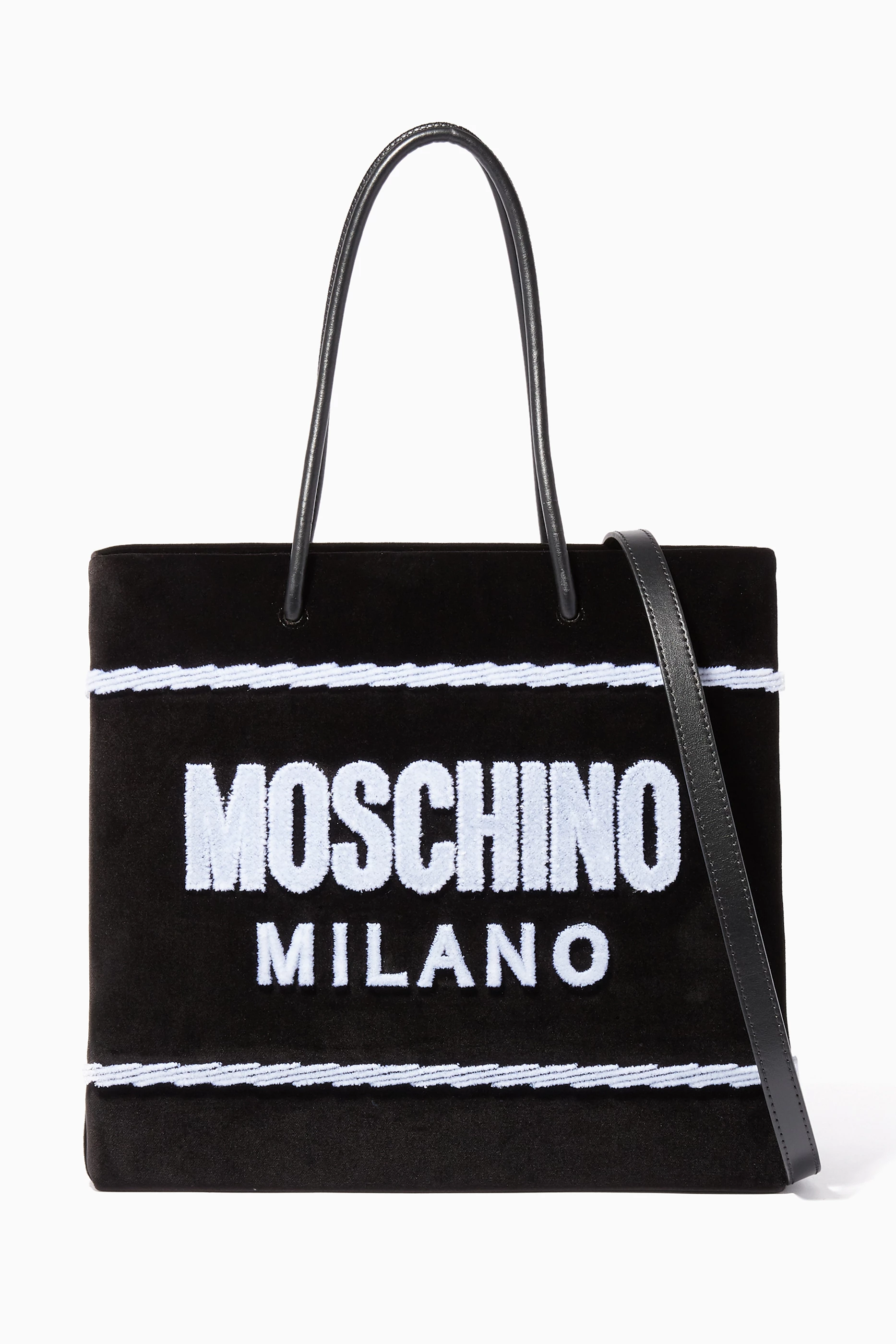 Buy Moschino Black Black Medium Velvet Tote Bag For Women Online Ounass Saudi