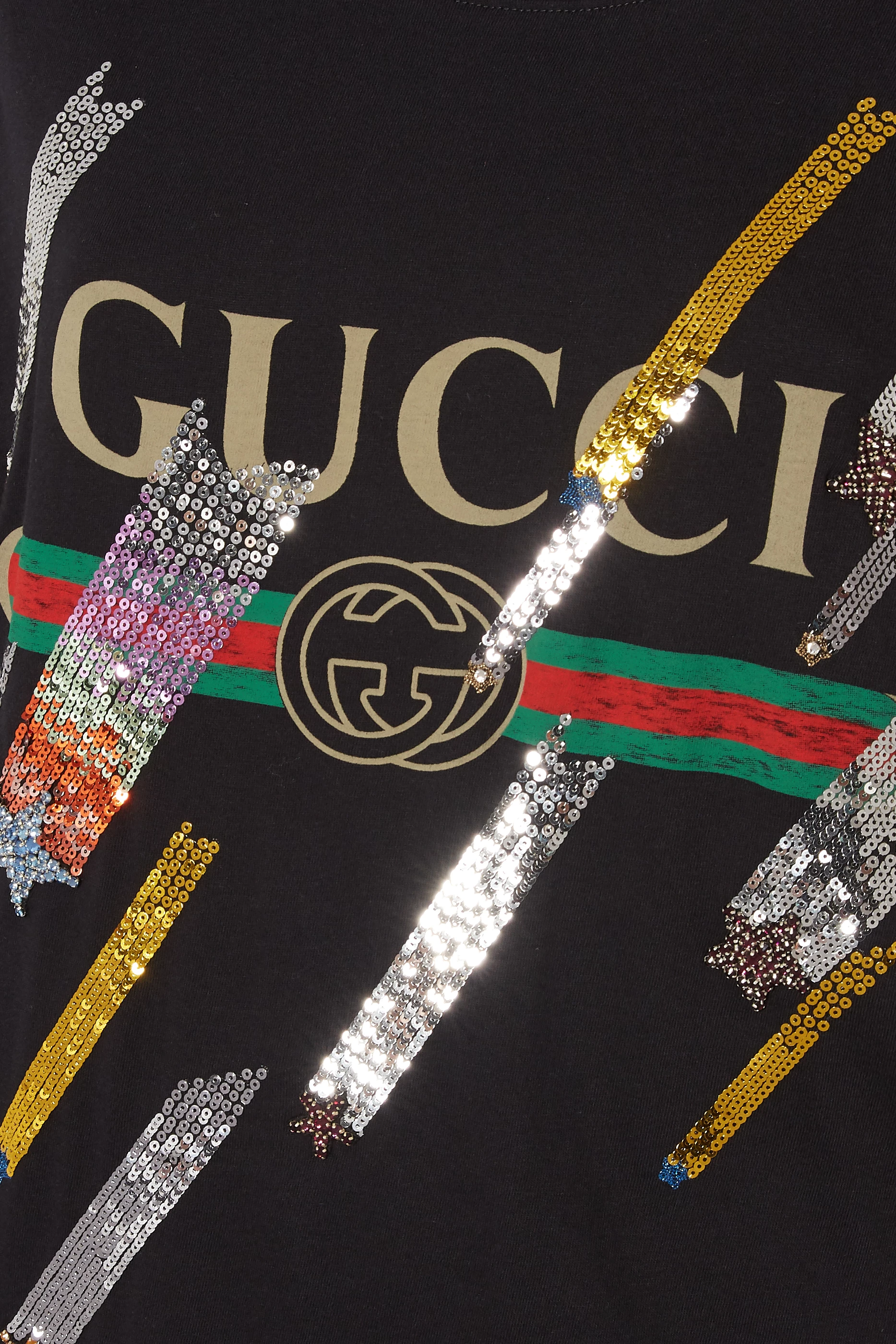 Buy Gucci Black Black Logo Shooting Star Oversize T Shirt For Women Online Ounass Saudi