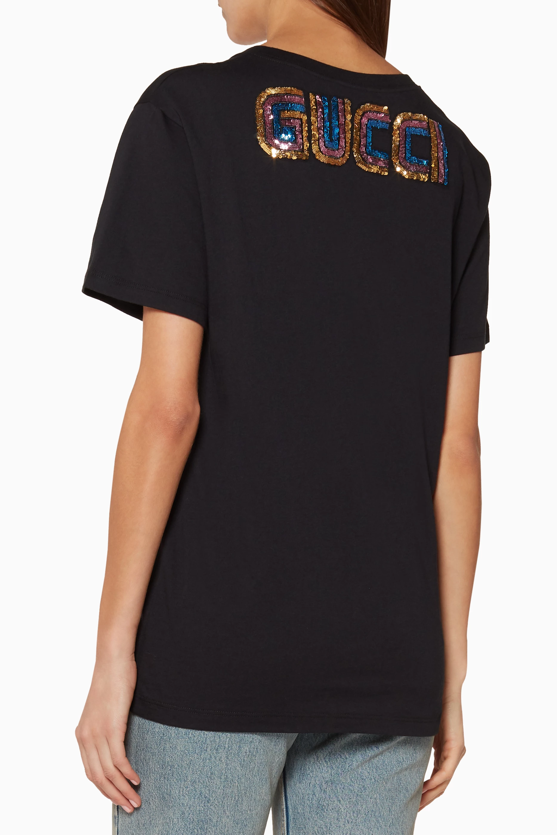 Buy Gucci Black Black Maison de l'Amour T-Shirt For Women