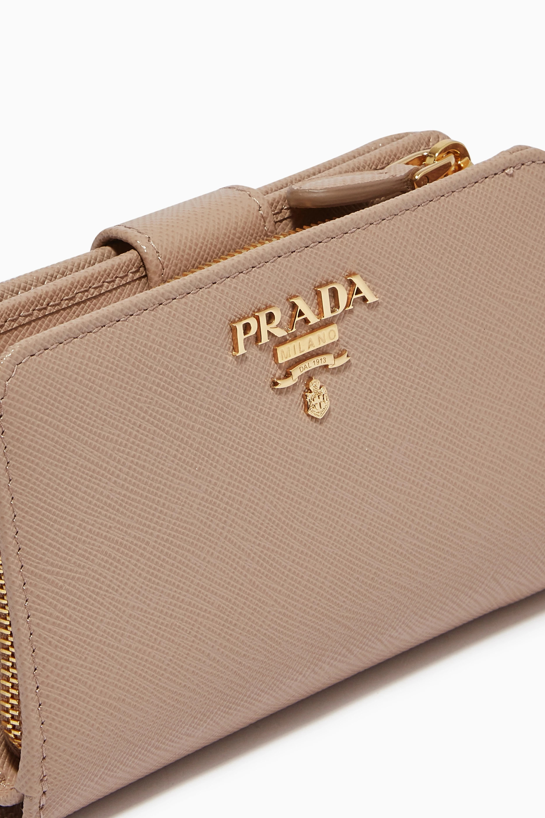 Brown prada wallet discount