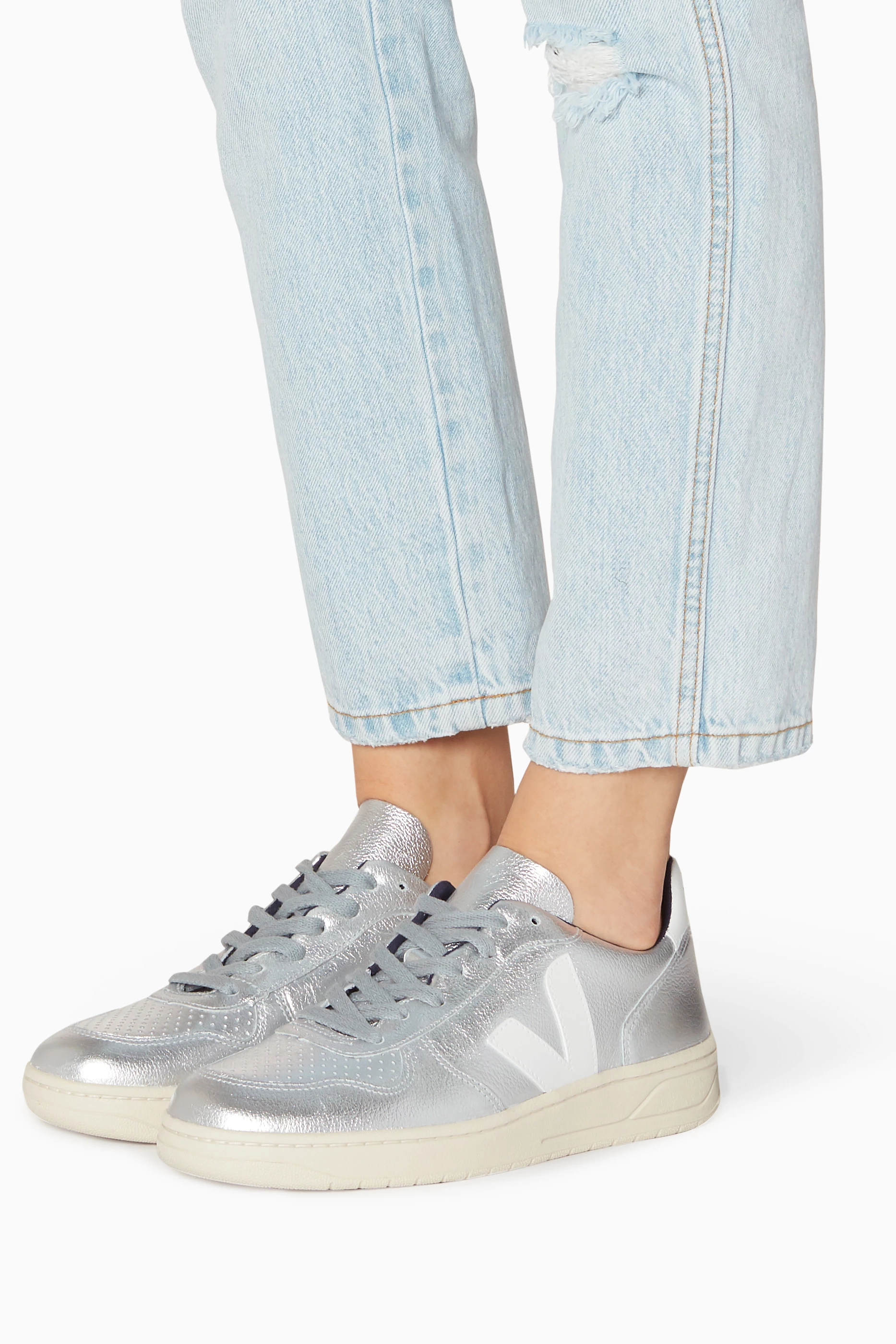 Buy VEJA Silver Metallic Silver V 10 Sneakers For Women Online Ounass Saudi