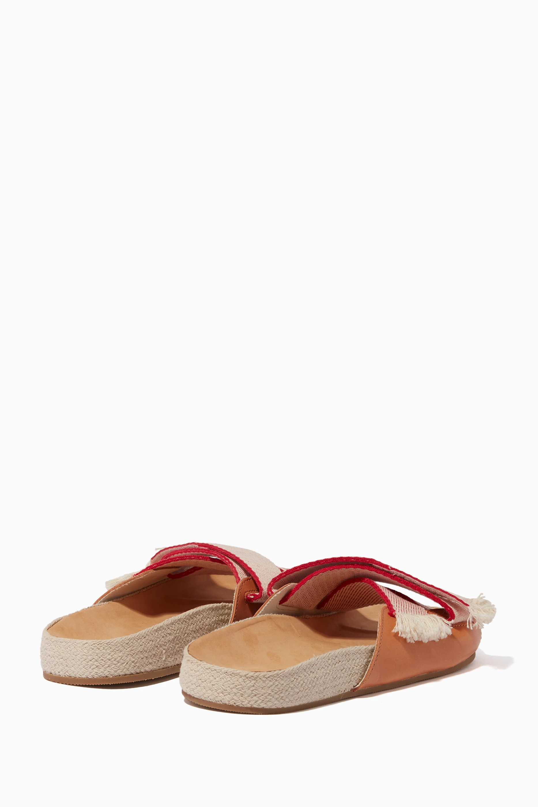 Buy Soludos Red Red Woven Leather Pool Slides For Women Online Ounass Saudi