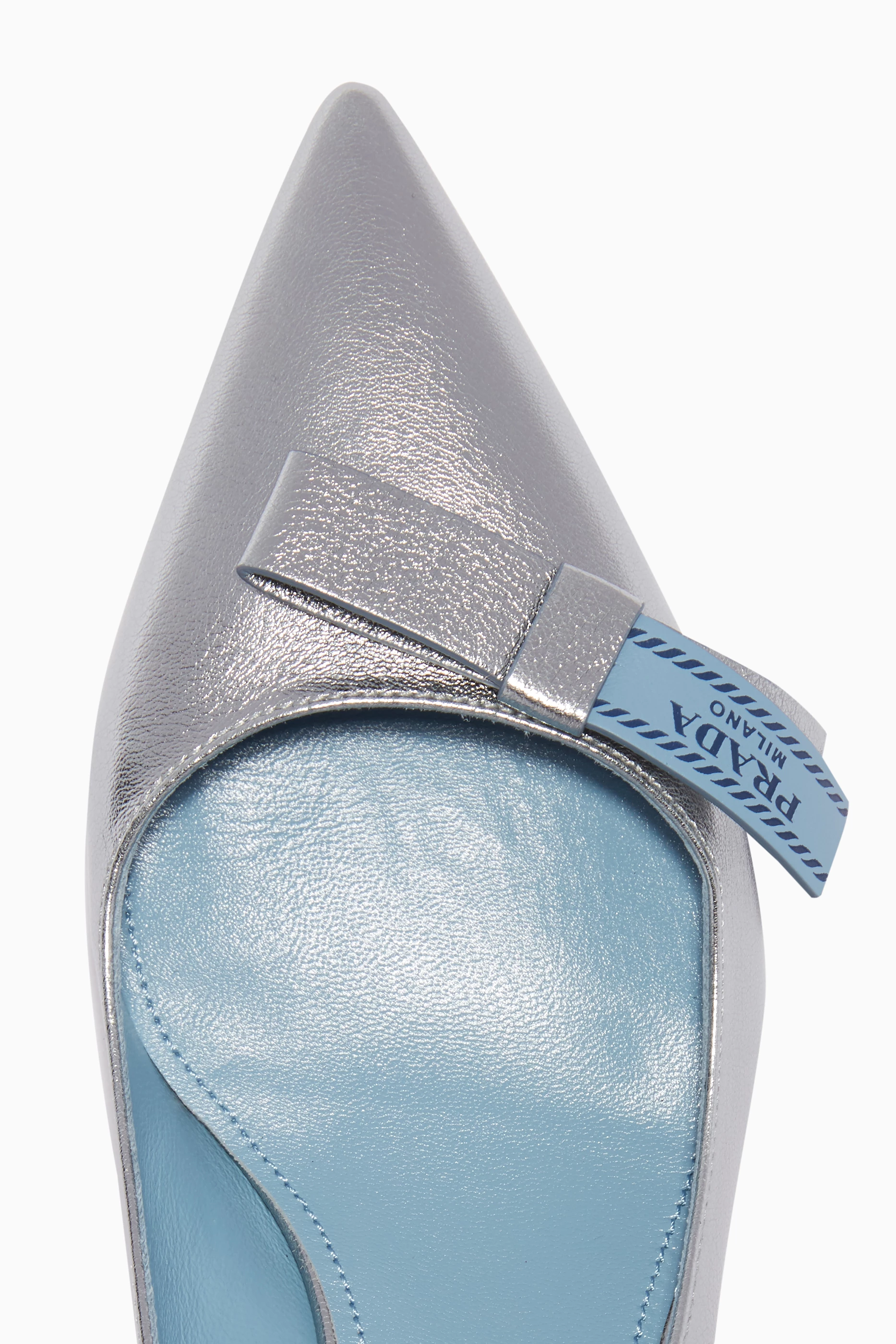 LETICIA バレッタ VALLETTA 01 Silver Half d'Orsay silver metallic leather ballet flats