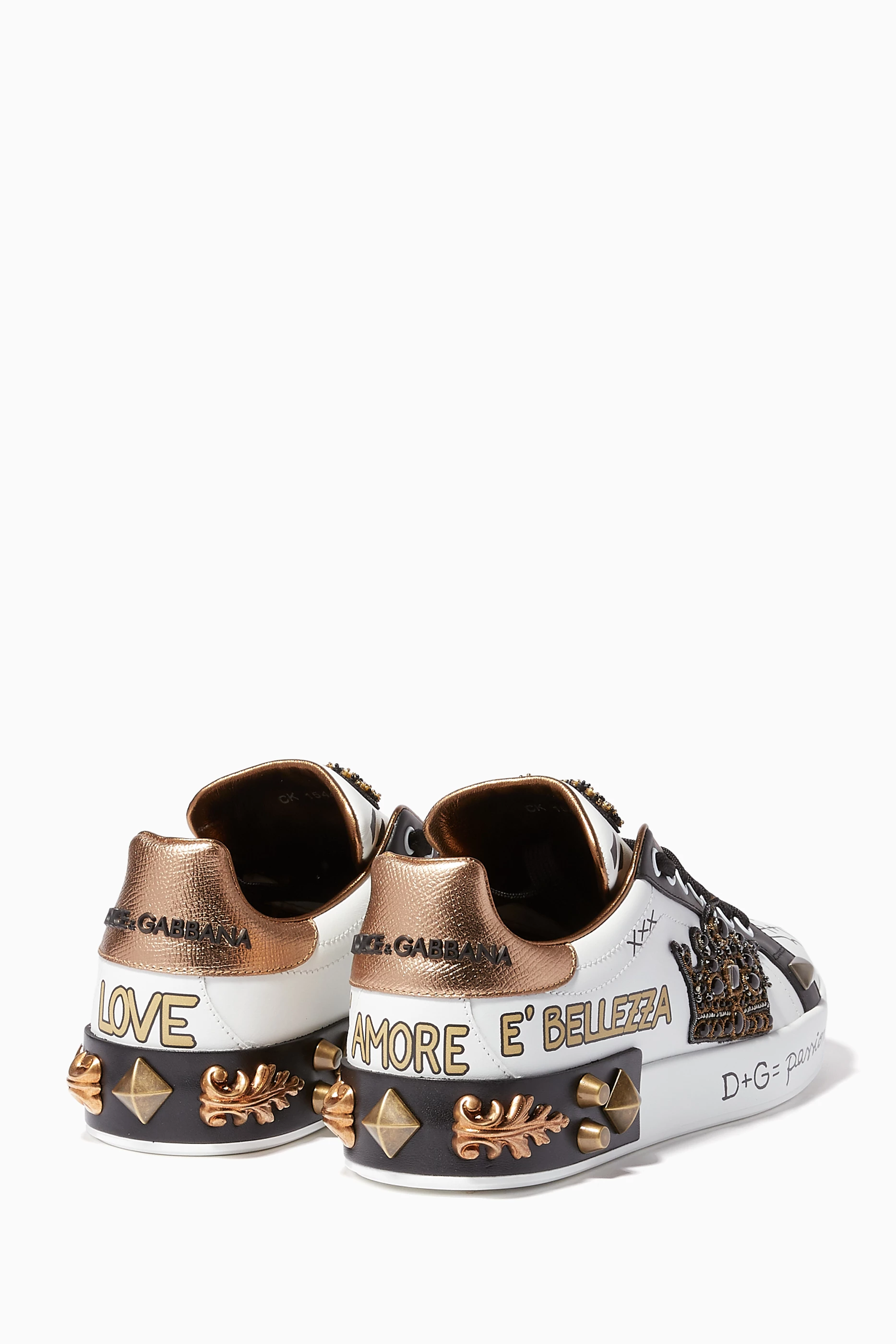 Buy Dolce & Gabbana White White Crown-Embellished Portofino  display picture 2