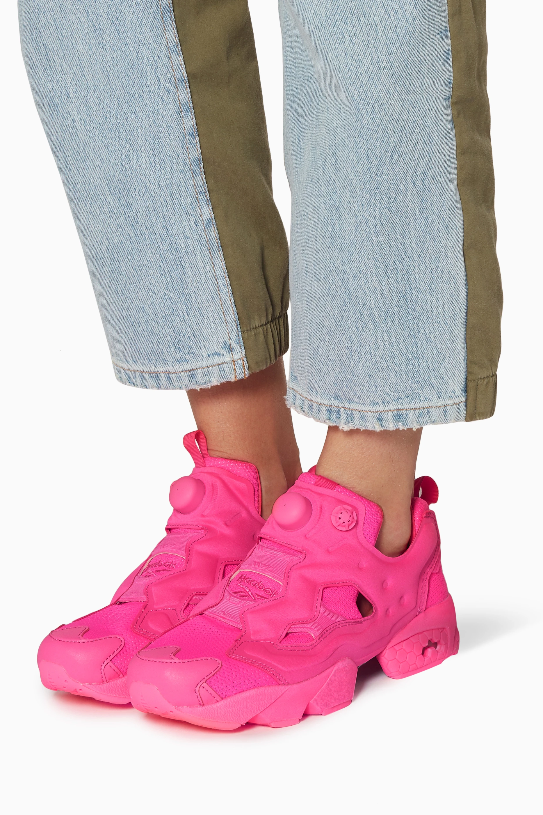 Buy Vetements Pink Vetements X Reebok Fluorescent Pink Instapump Fury Sneakers For Women Online Ounass Saudi