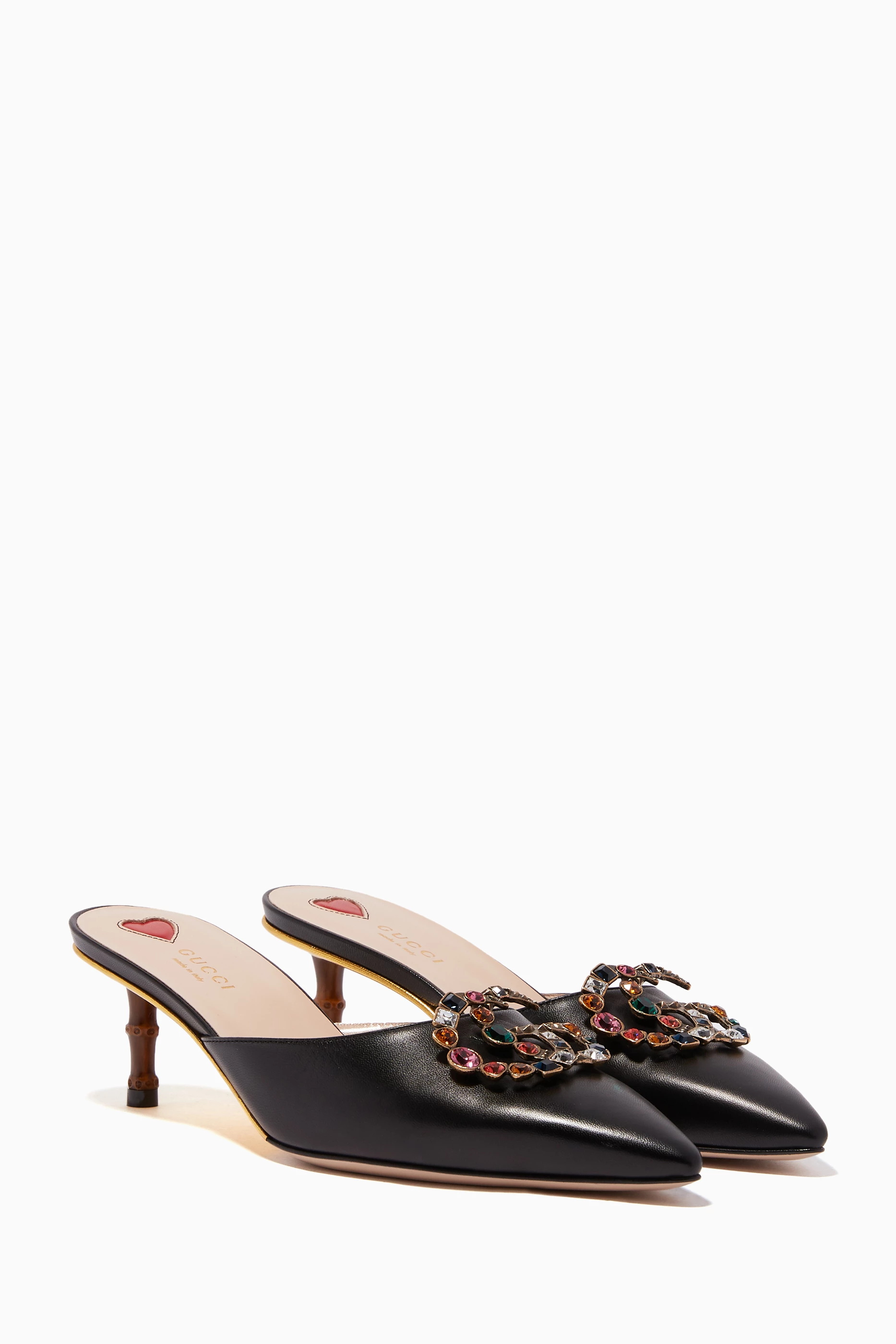 Buy Gucci Black Black Unia GG Crystal Embellished Mules For Women Online Ounass Saudi