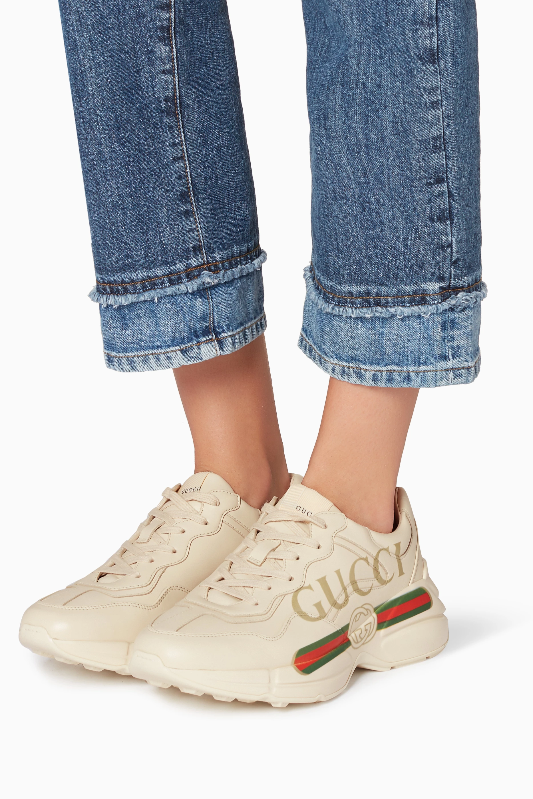 Gucci logo leather sneaker top