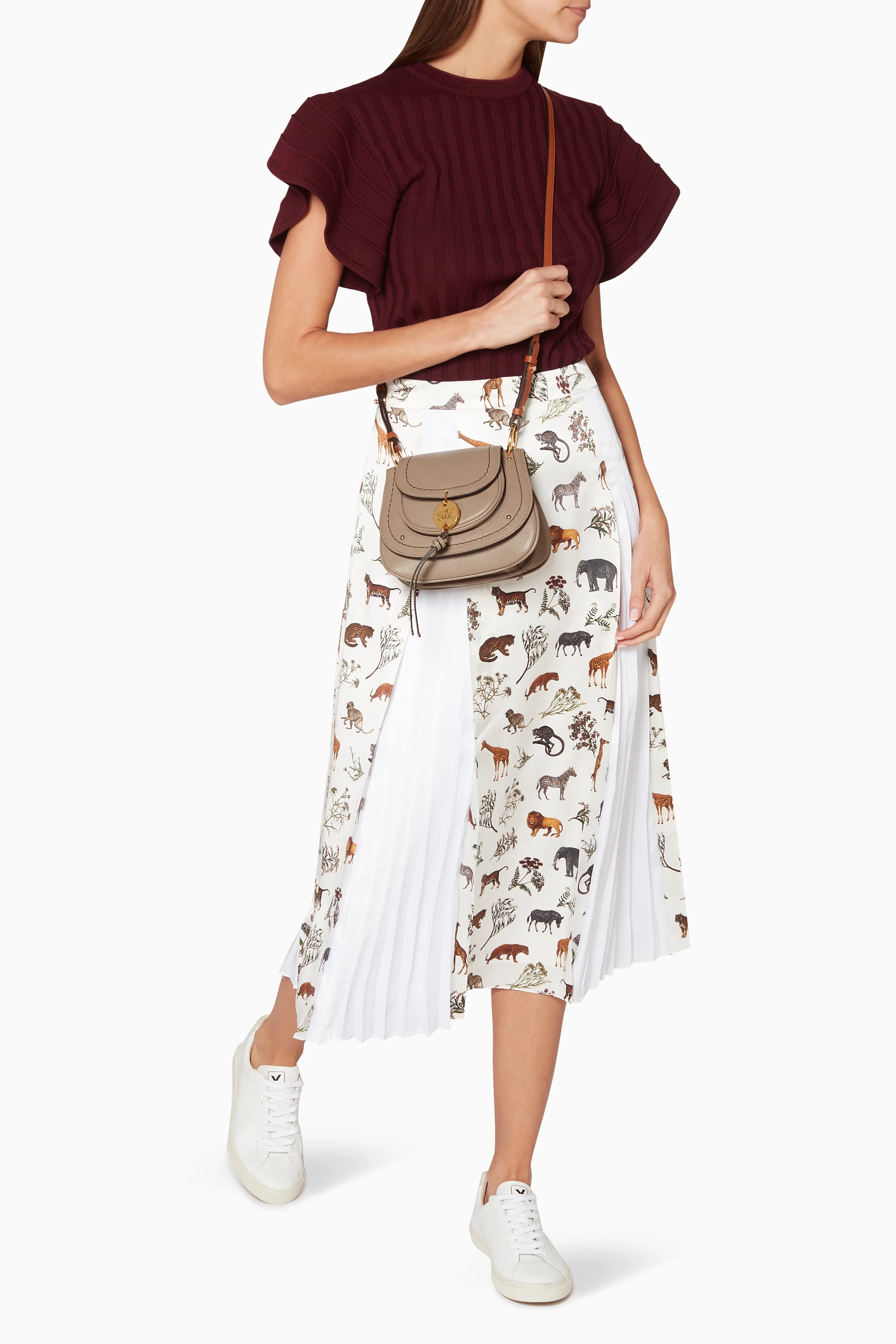 Buy See By Chloe Grey Motty Grey Susie Grained Leather Cross Body Bag For Women Online Ounass Saudi