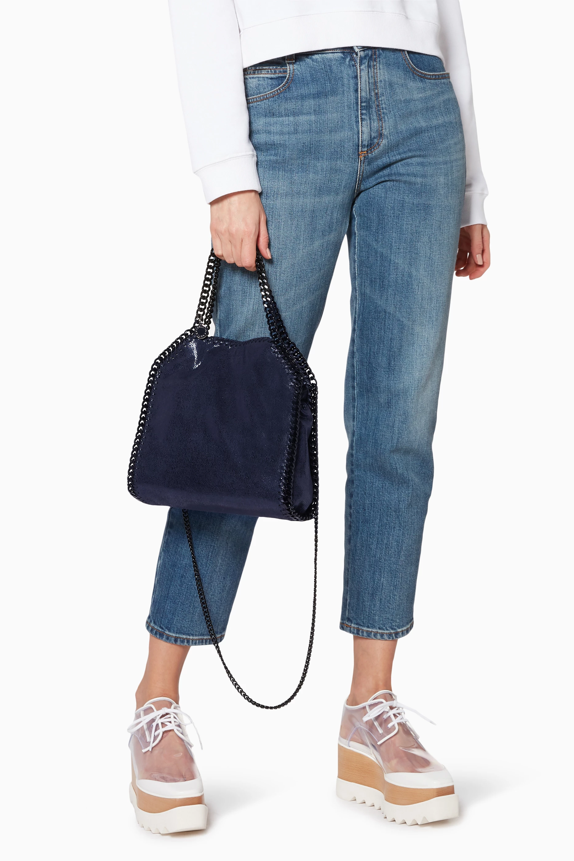 トートバッグ STELLA MCCARTNEY DARK BLUE FAUX LEATHER TINY TOTES STELLA MCCARTNEY DARK BLUE FAUX LEATHER TINY TOTES