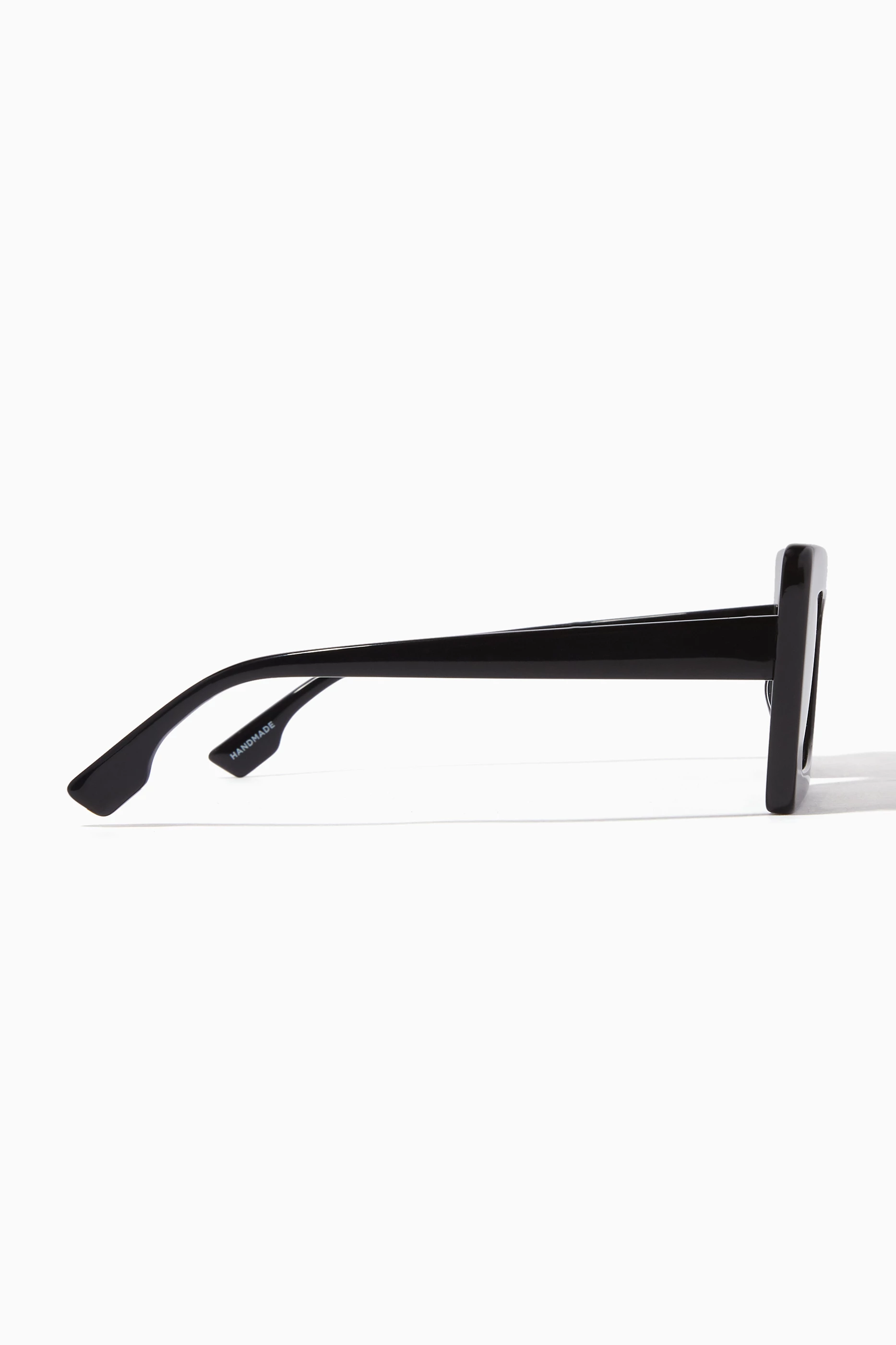 ? Le Specs Luxe Zaap Rectangle Sunglasses in Black Unreal! Shiny Black Uni-Sex Rectangle Sunglasses | Le Specs main image 2