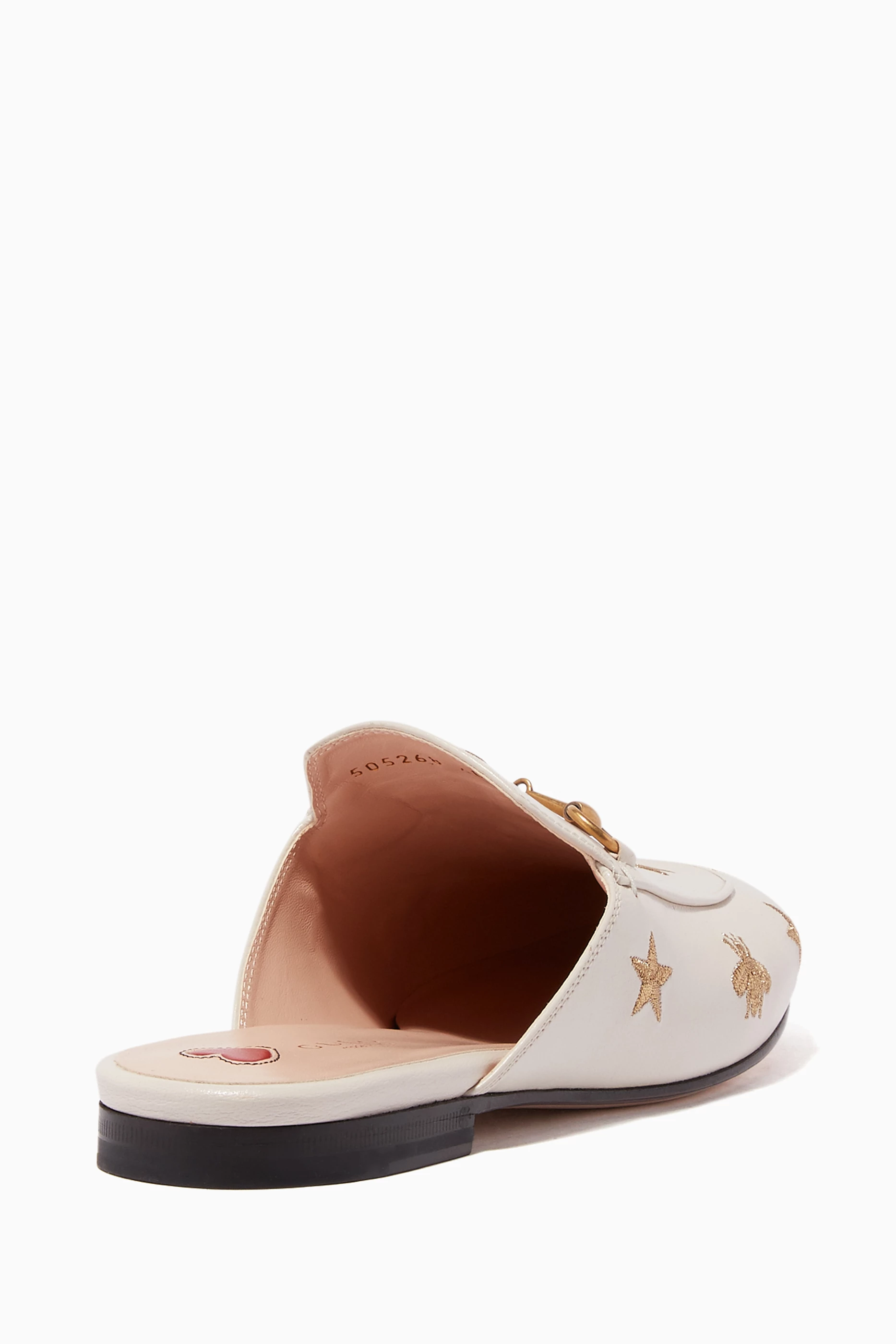 Buy Gucci White Ivory Bee Star Embroidered Princetown Slippers For Women Online Ounass Saudi
