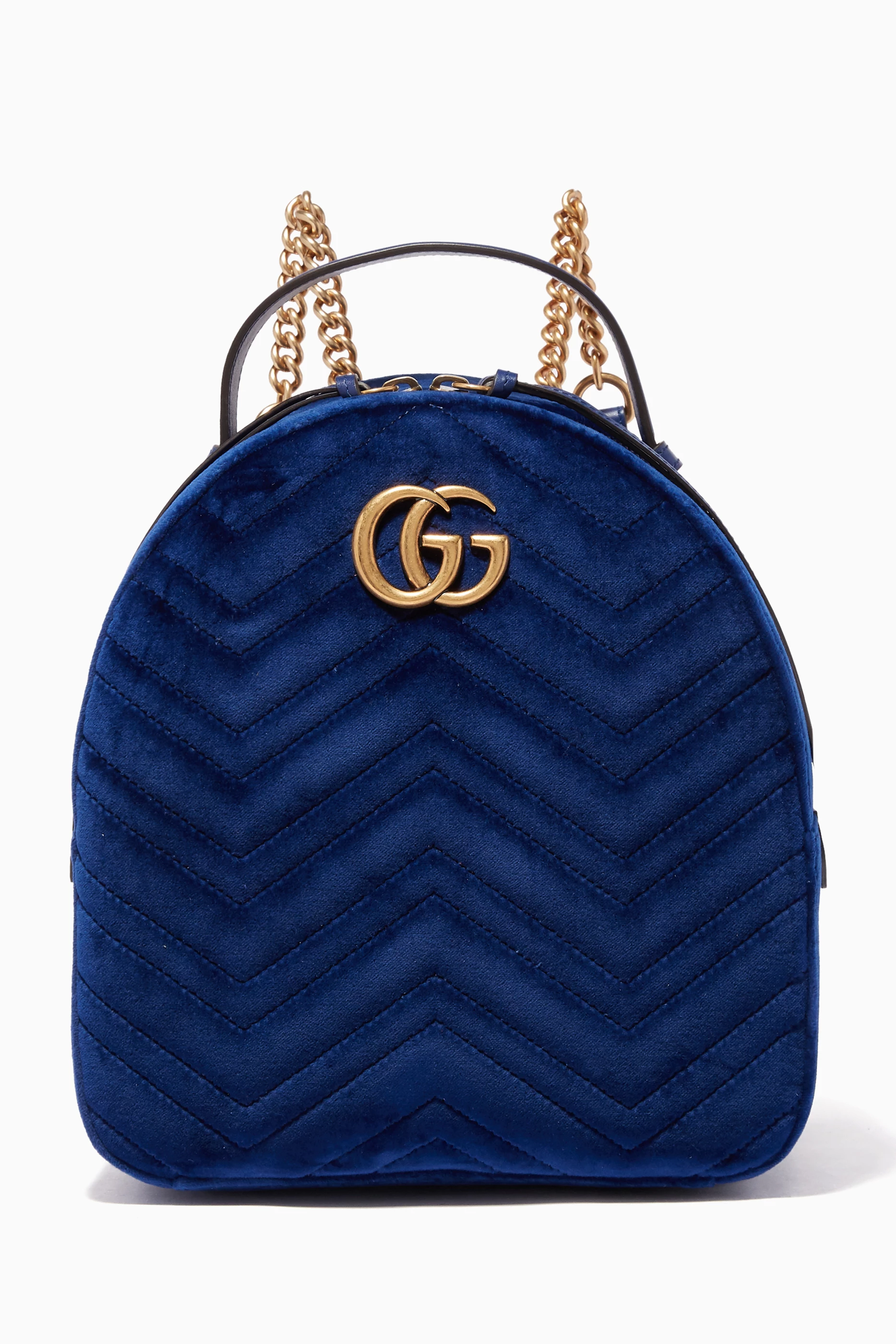 Buy Gucci Blue Blue GG Marmont Velvet Backpack For Women Online Ounass Saudi