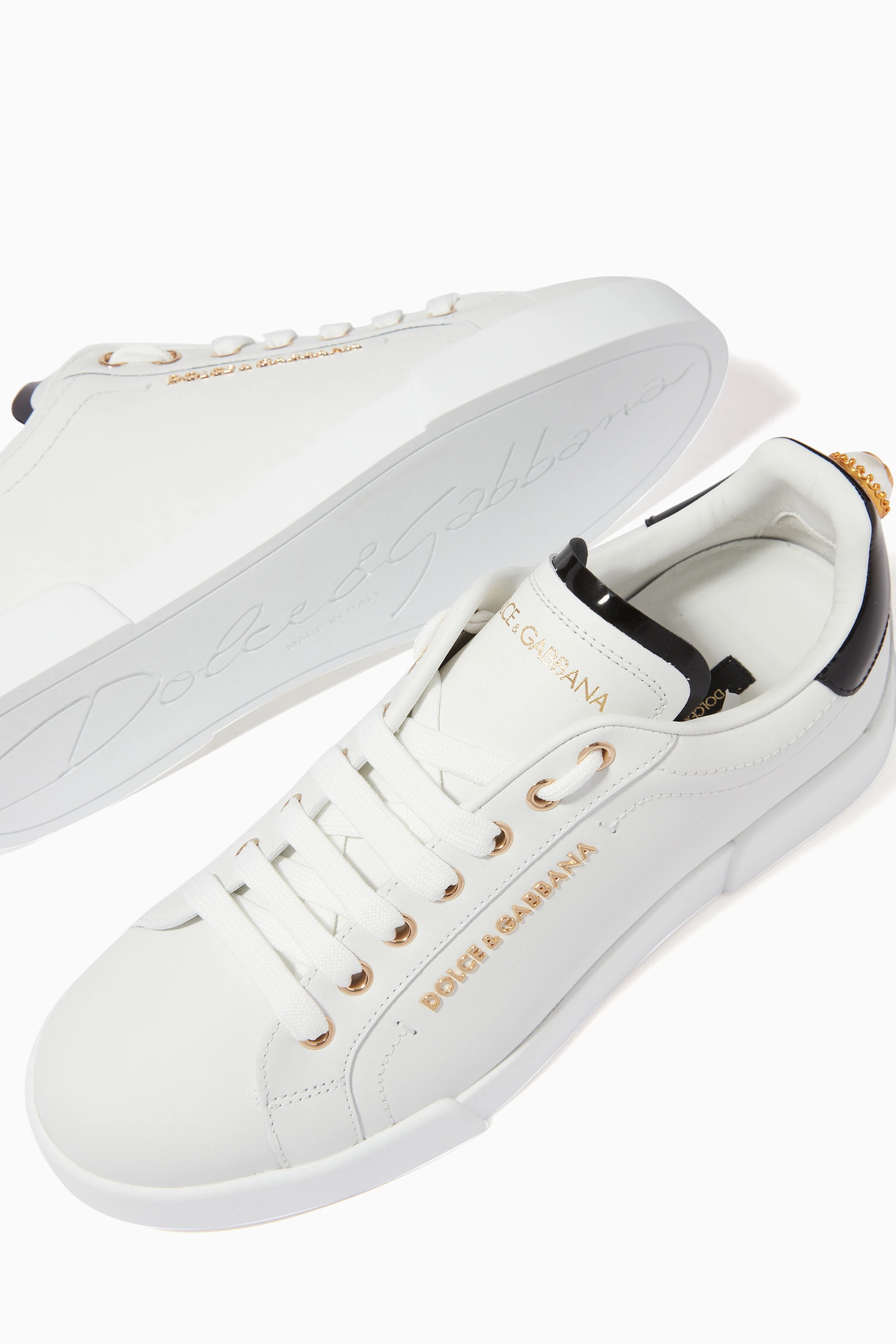 Buy Dolce & Gabbana White Portofino Pearl Sneakers in