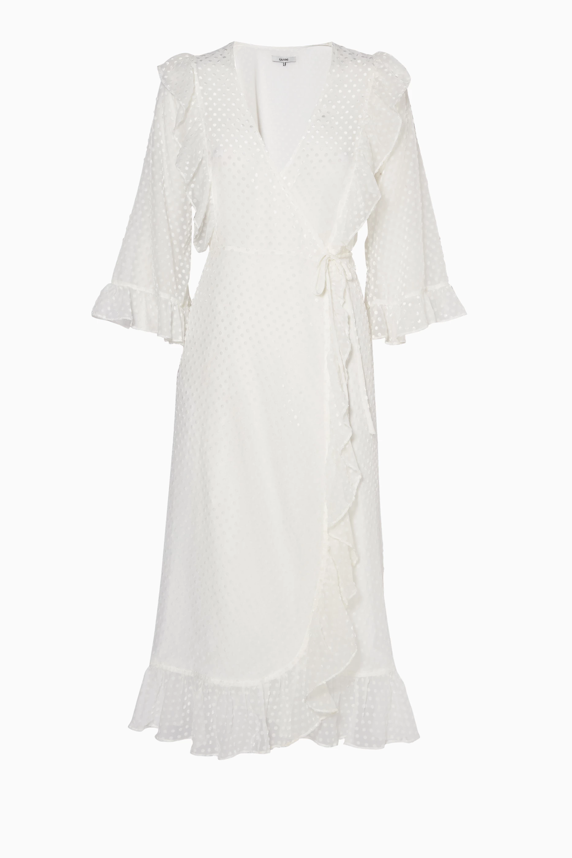 Ganni jasmine wrap dress deals